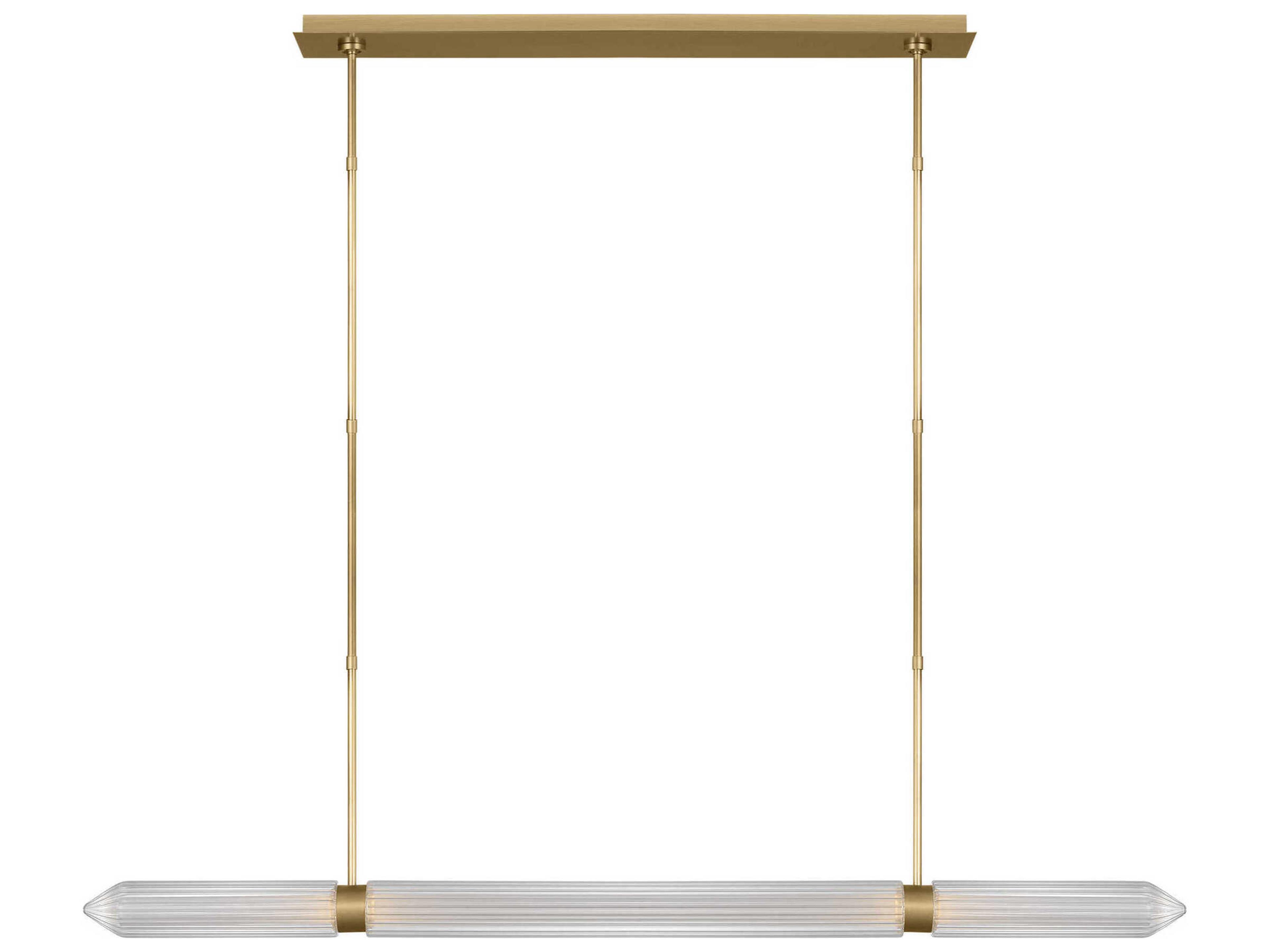 Visual Comfort Modern Langston 1-Light Plated Brass Linear Island Pendant