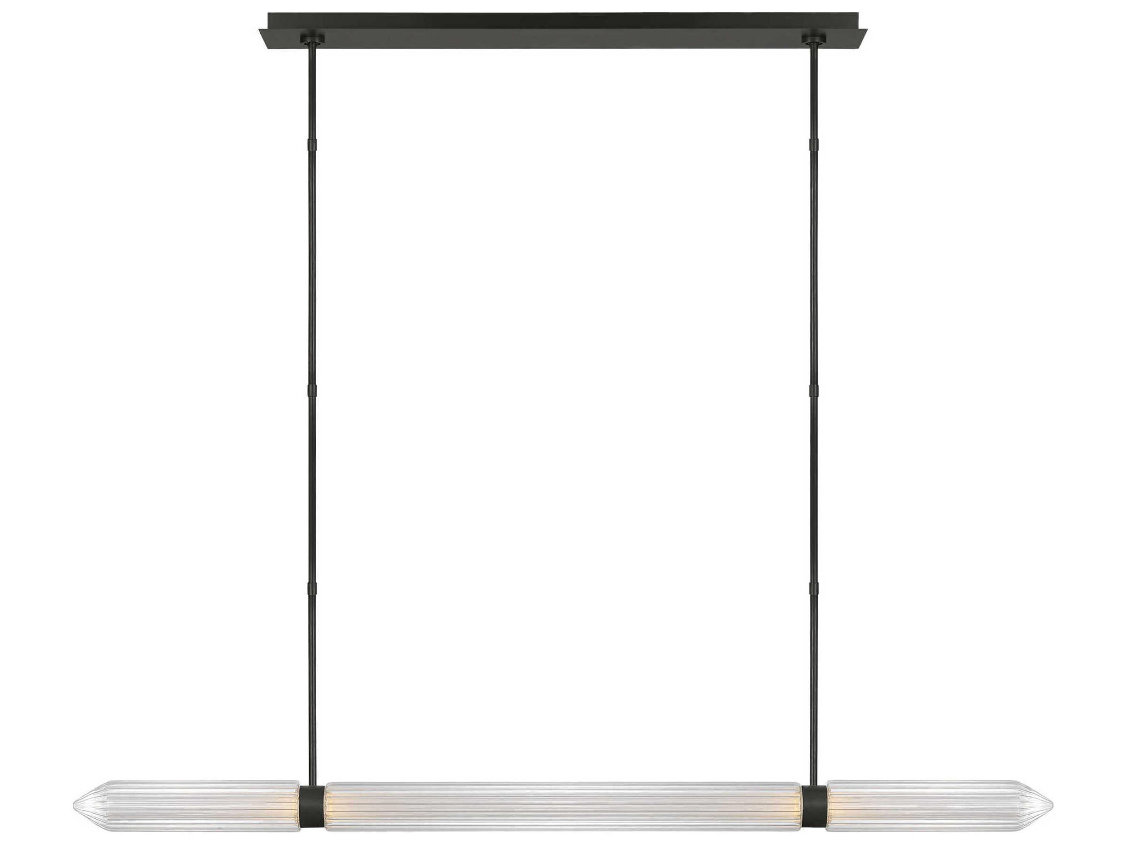 Visual Comfort Modern Langston 1-Light Plated Dark Bronze Linear Island Pendant