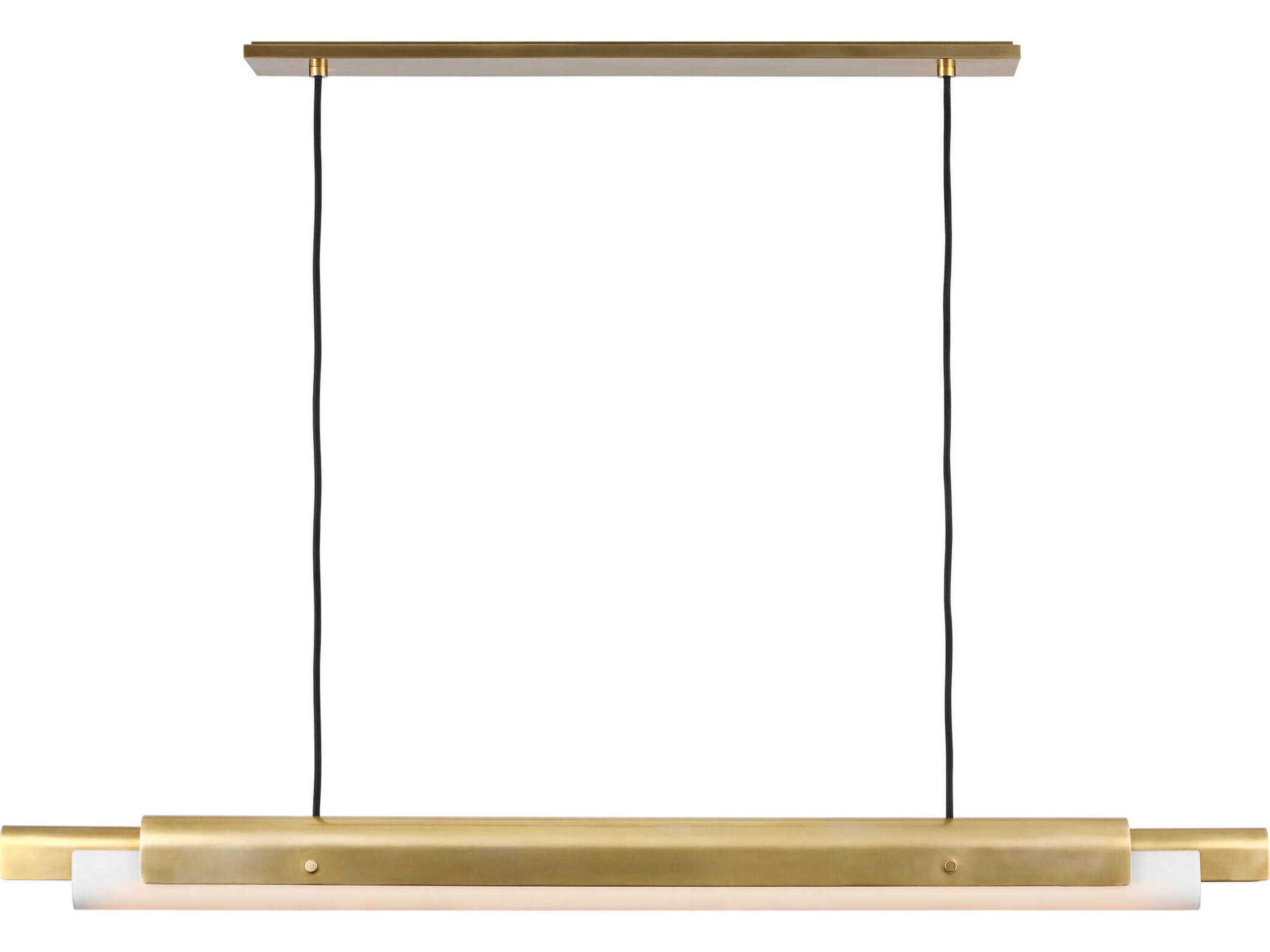 Visual Comfort Modern Ambrose 1-Light Hand Rubbed Antique Brass Linear Island Pendant