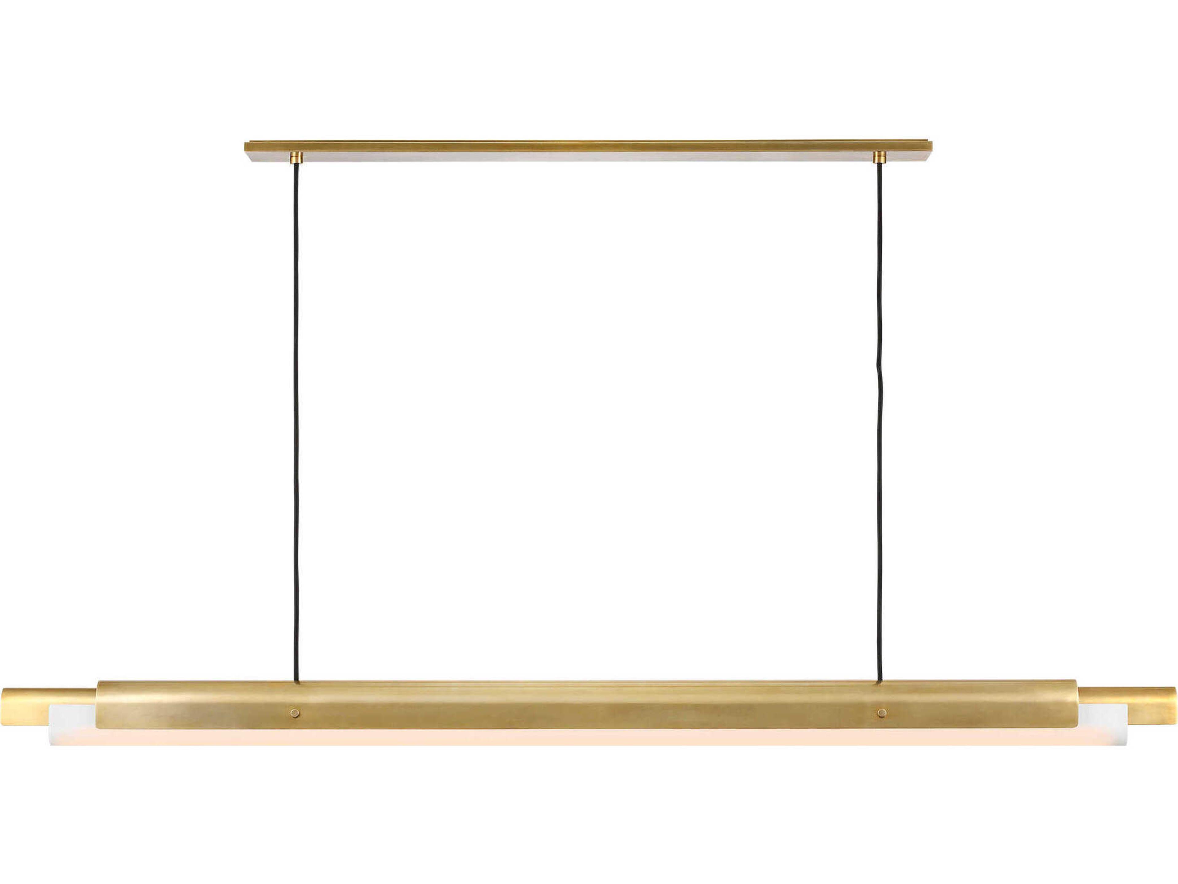 Visual Comfort Modern Ambrose 1-Light Hand Rubbed Antique Brass Linear Island Pendant