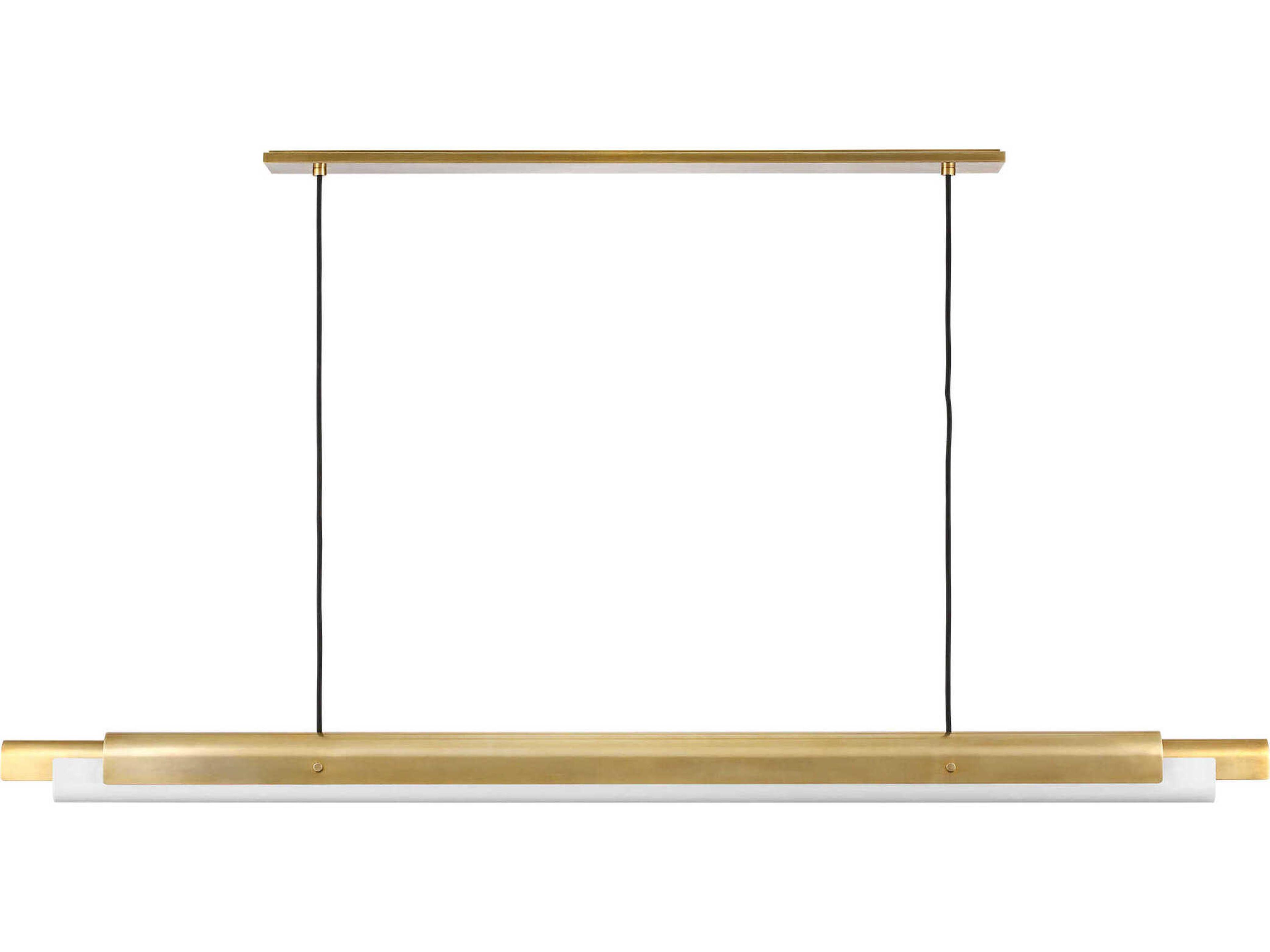 Visual Comfort Modern Ambrose 1-Light Hand Rubbed Antique Brass Linear Island Pendant