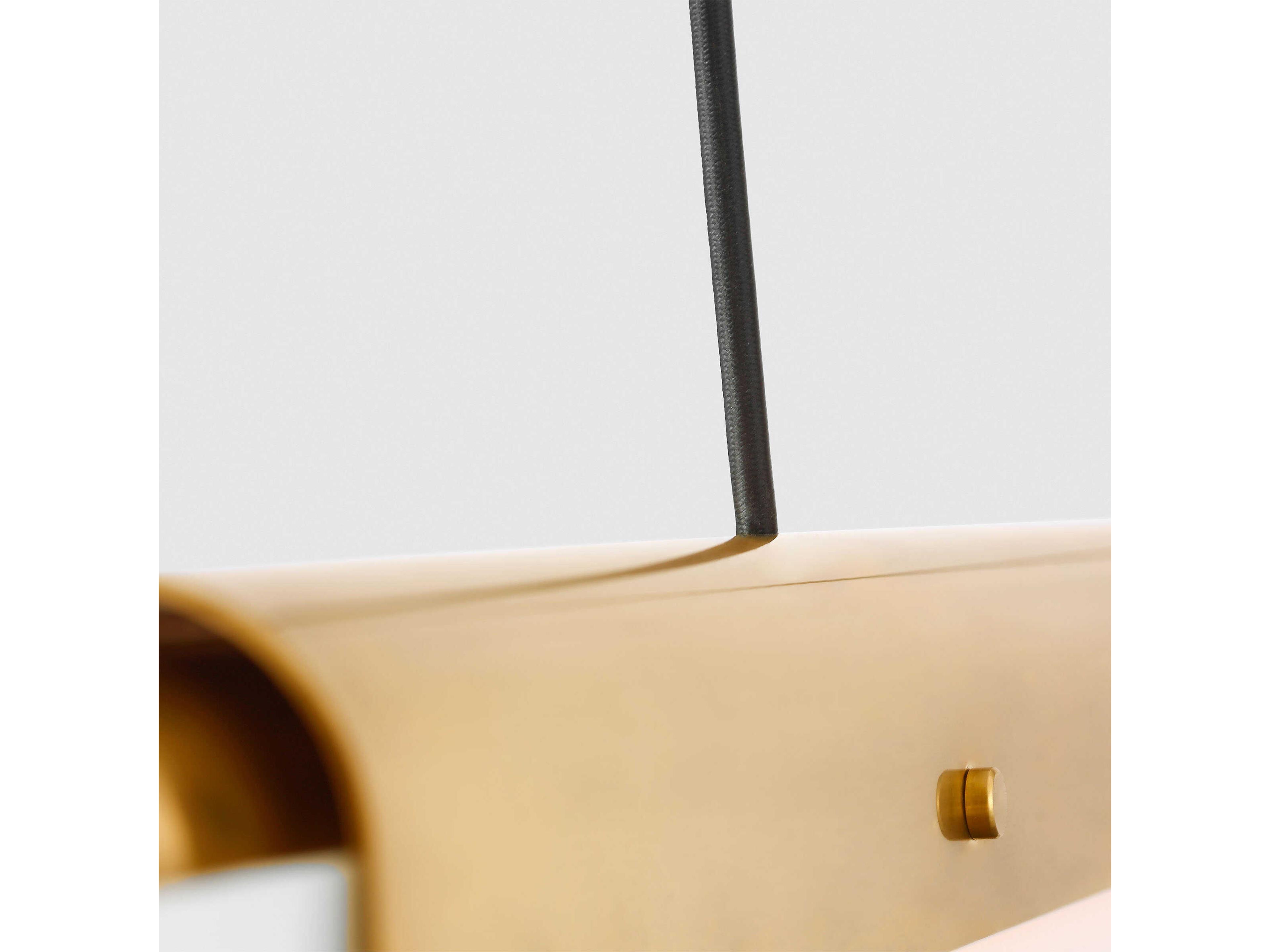 Visual Comfort Modern Ambrose 1-Light Hand Rubbed Antique Brass Linear Island Pendant