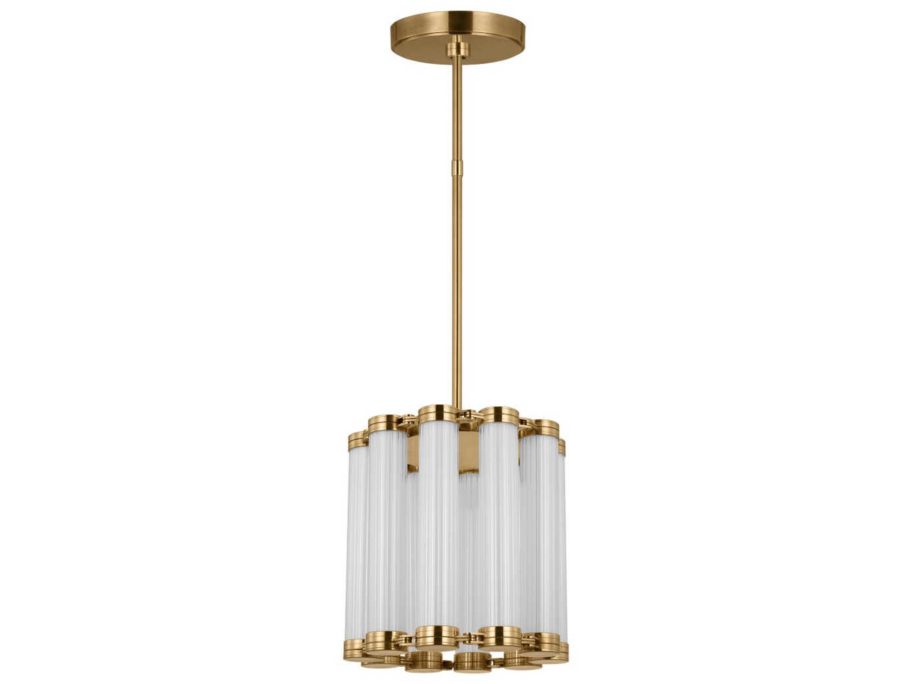 Visual Comfort Modern Alo 10-Light Polished Natural Brass Drum Pendant