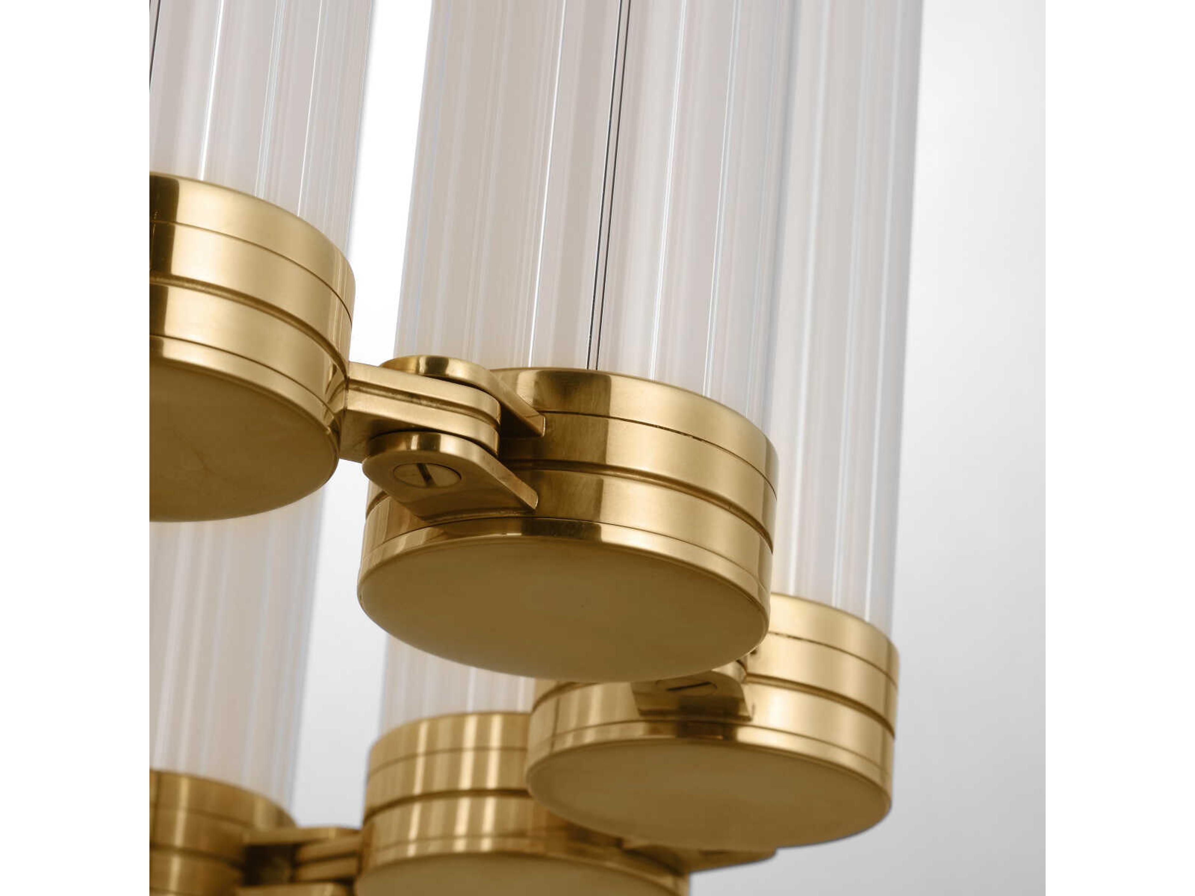 Visual Comfort Modern Alo 10-Light Polished Natural Brass Drum Pendant