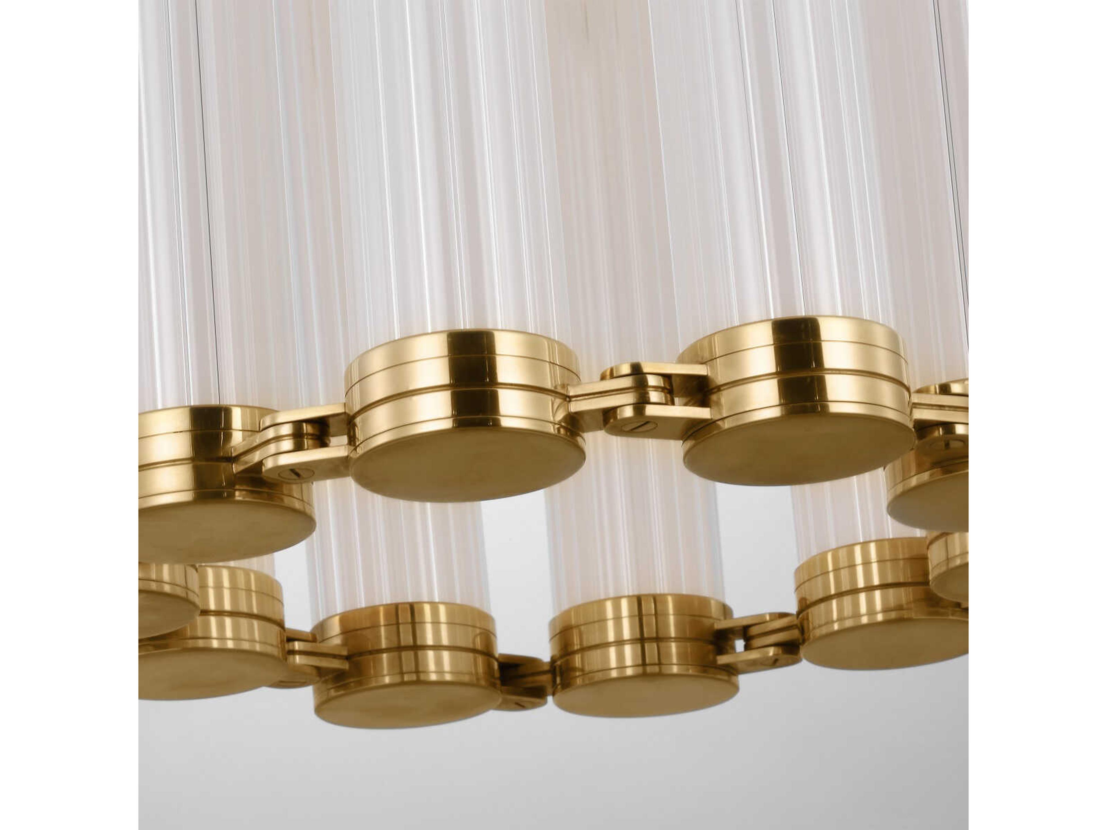 Visual Comfort Modern Alo 10-Light Polished Natural Brass Drum Pendant