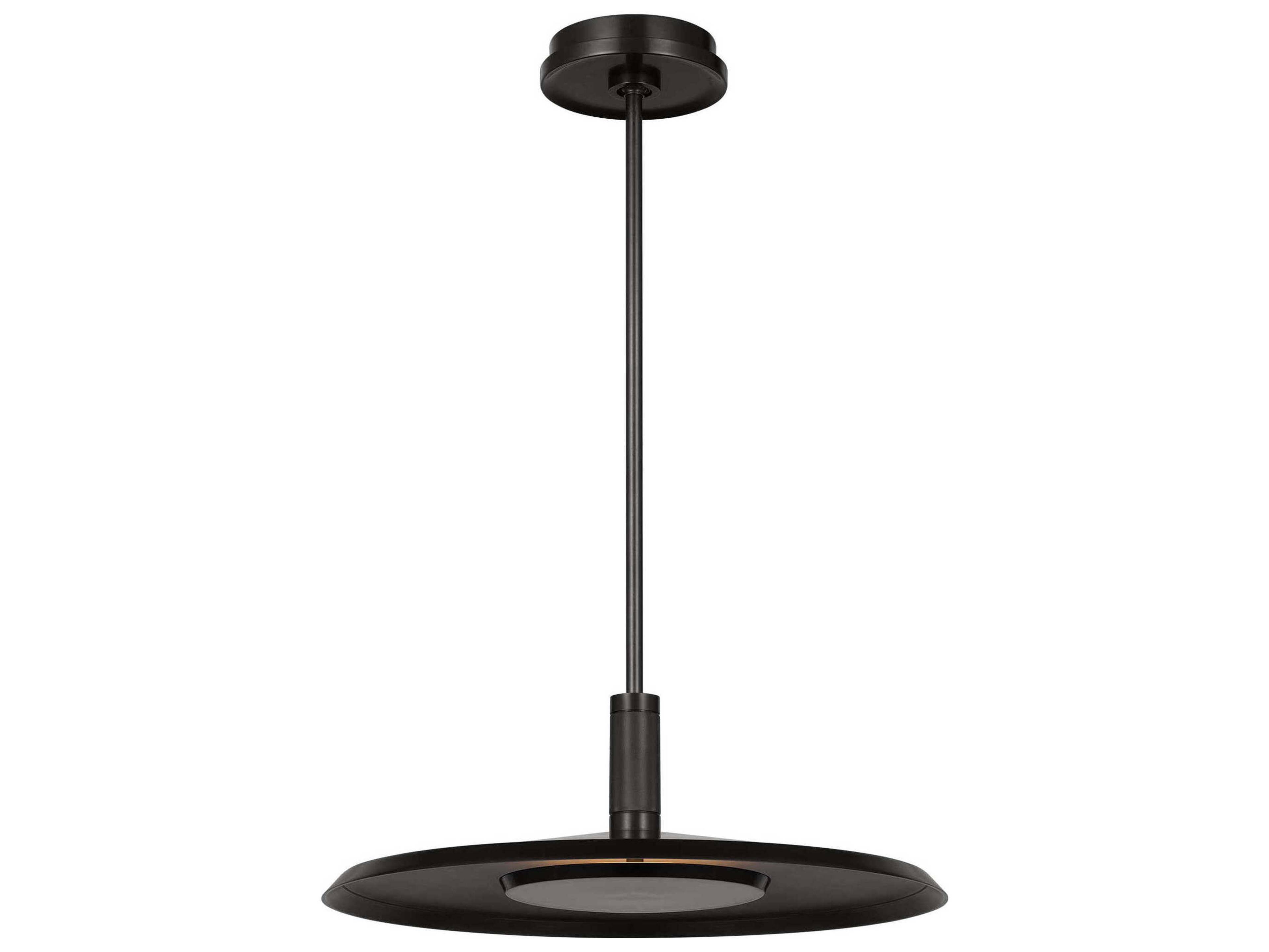 Saucer 1-Light Dark Bronze Round Pendant