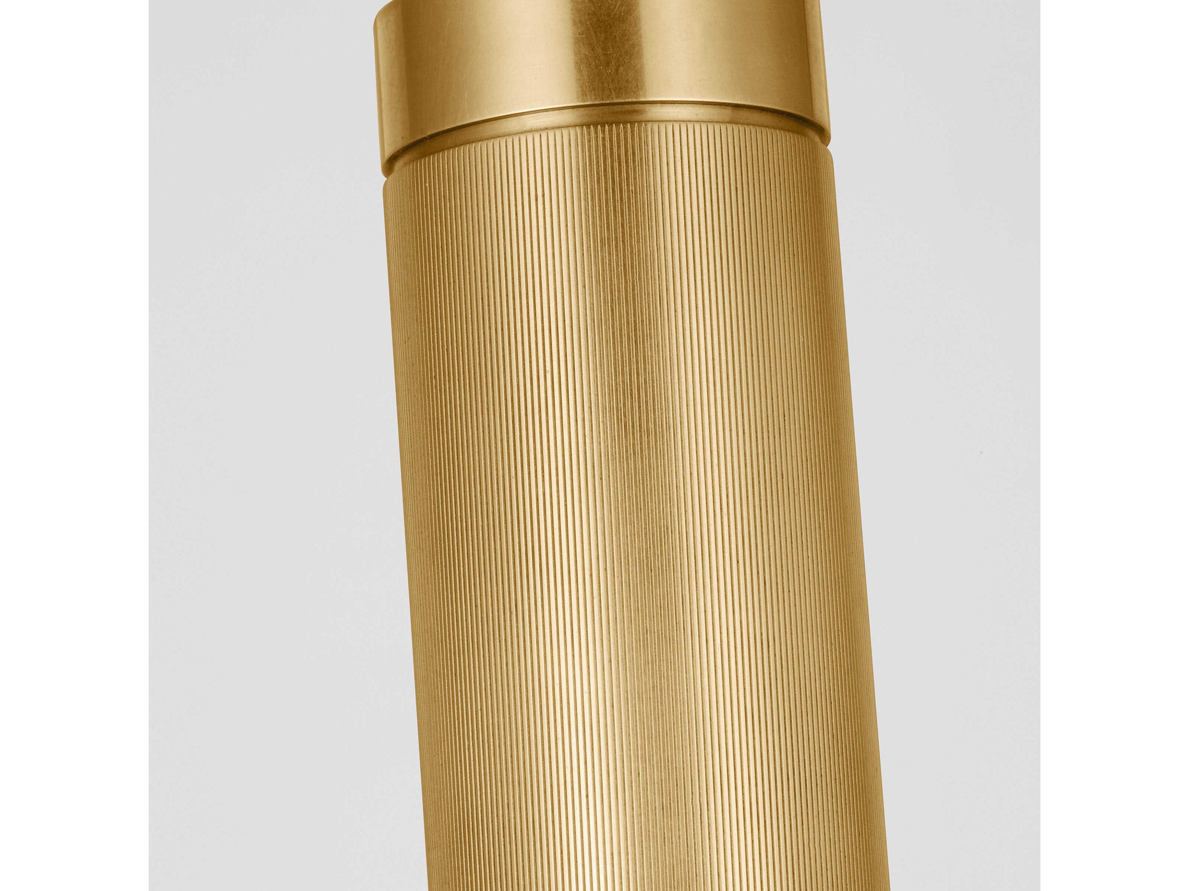 Visual Comfort Modern Saucer 1-Light Natural Brass Round Pendant