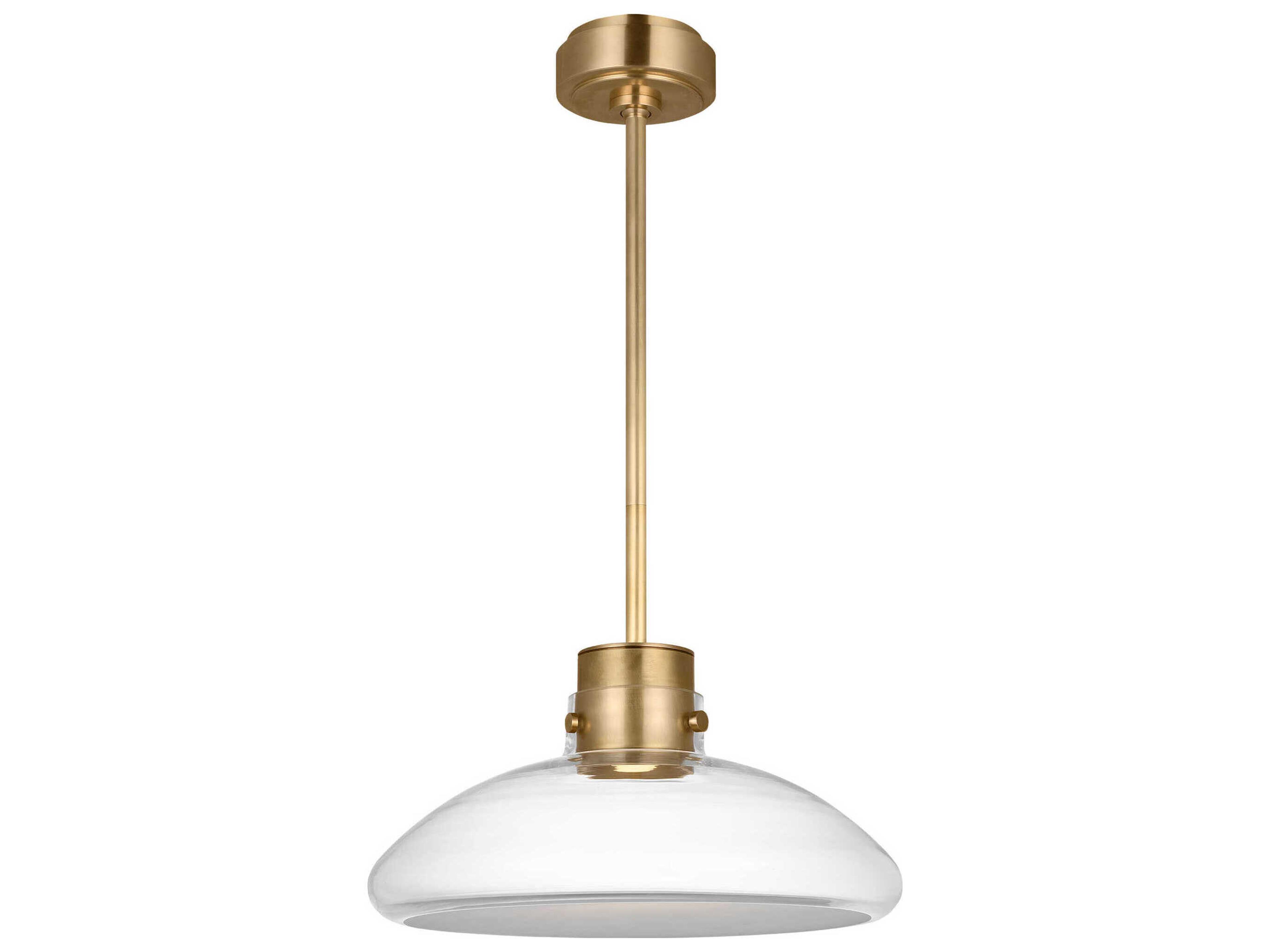 Visual Comfort Modern Morgan 1-Light Brass Pendant