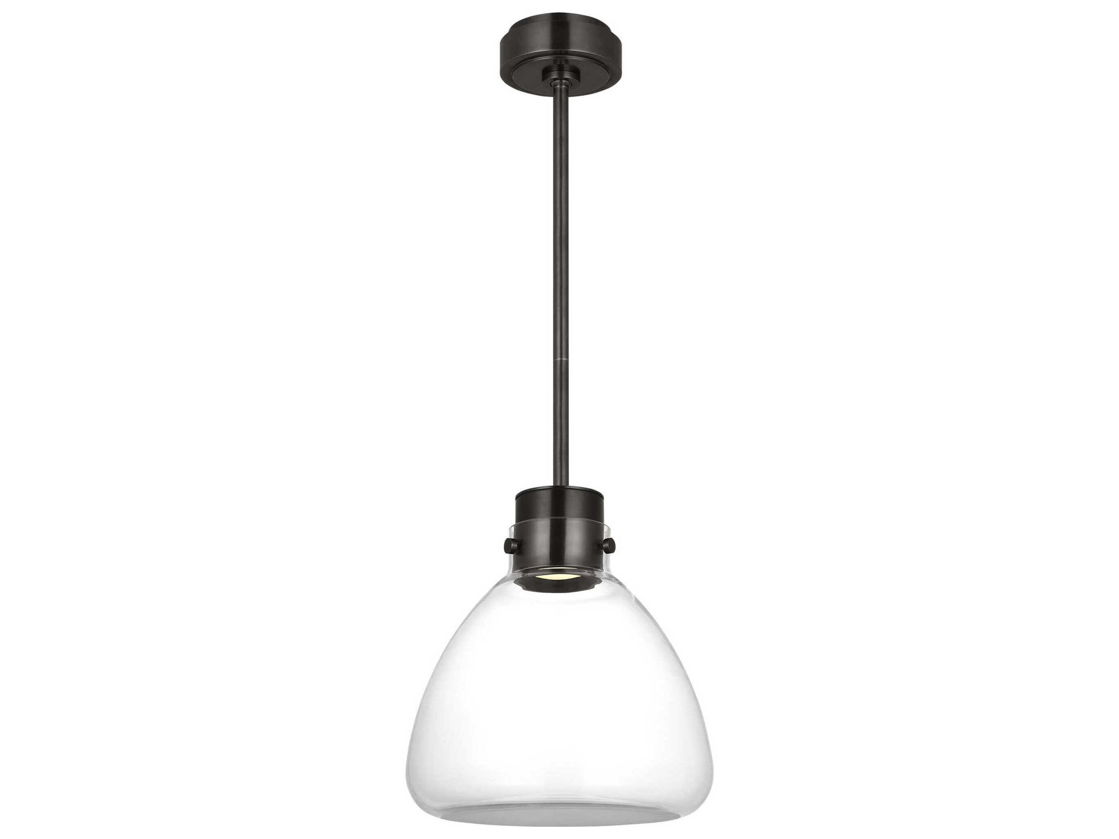 Visual Comfort Modern Morgan 1-Light Burnished Bronze Mini Pendant