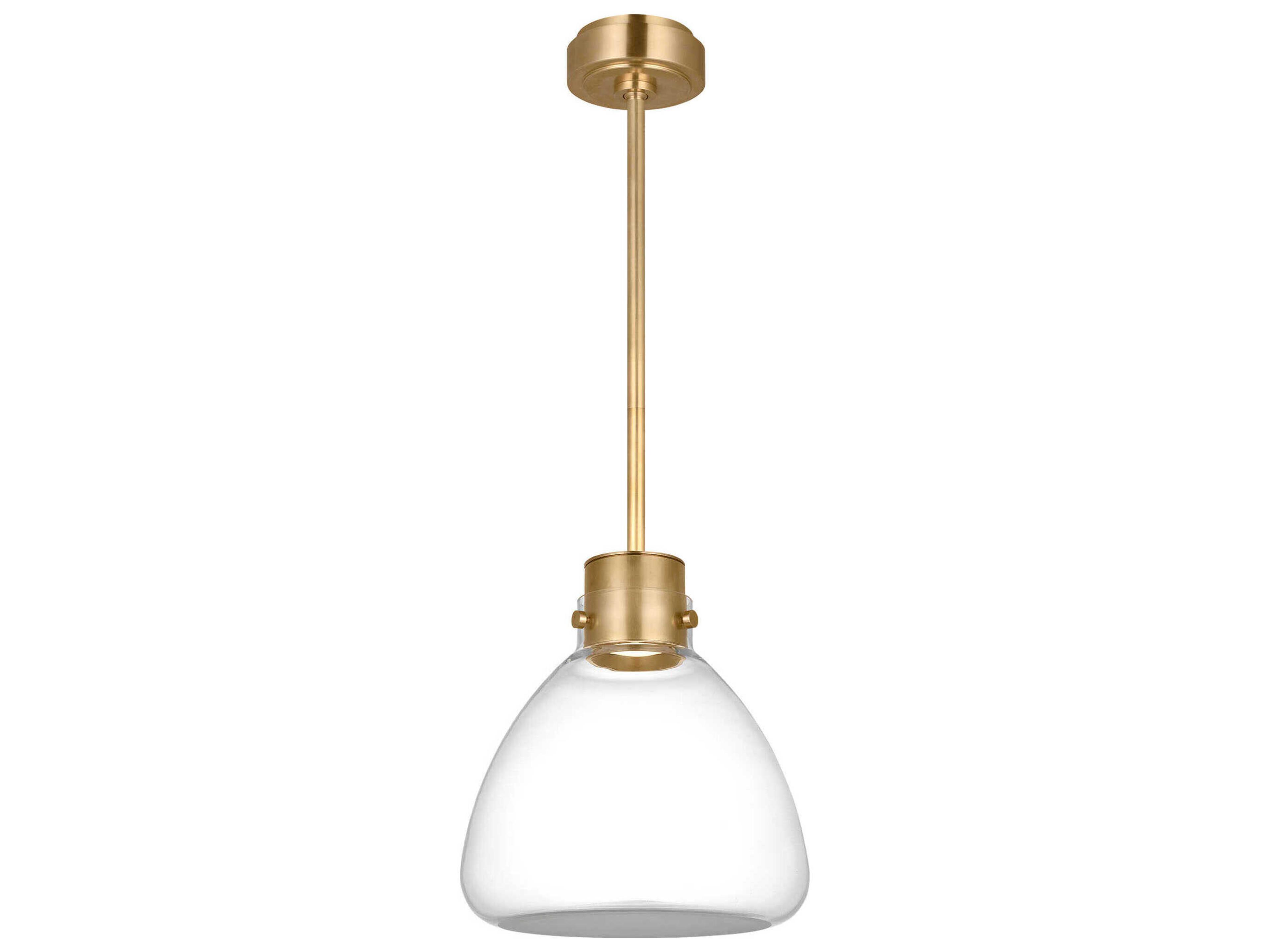 Visual Comfort Modern Morgan 1-Light Brass Mini Pendant