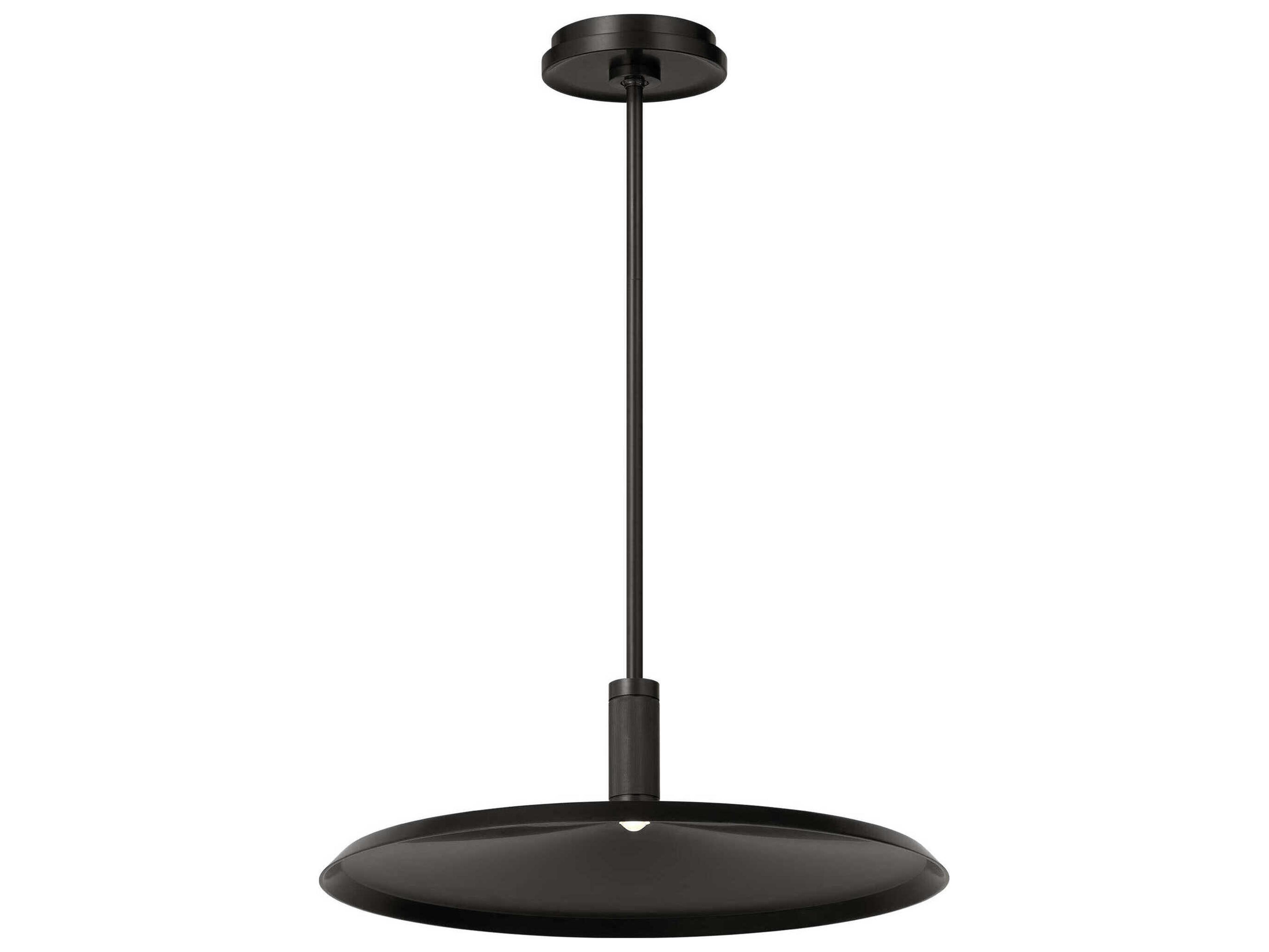 Visual Comfort Modern Saucer 1-Light Bronze Round Pendant