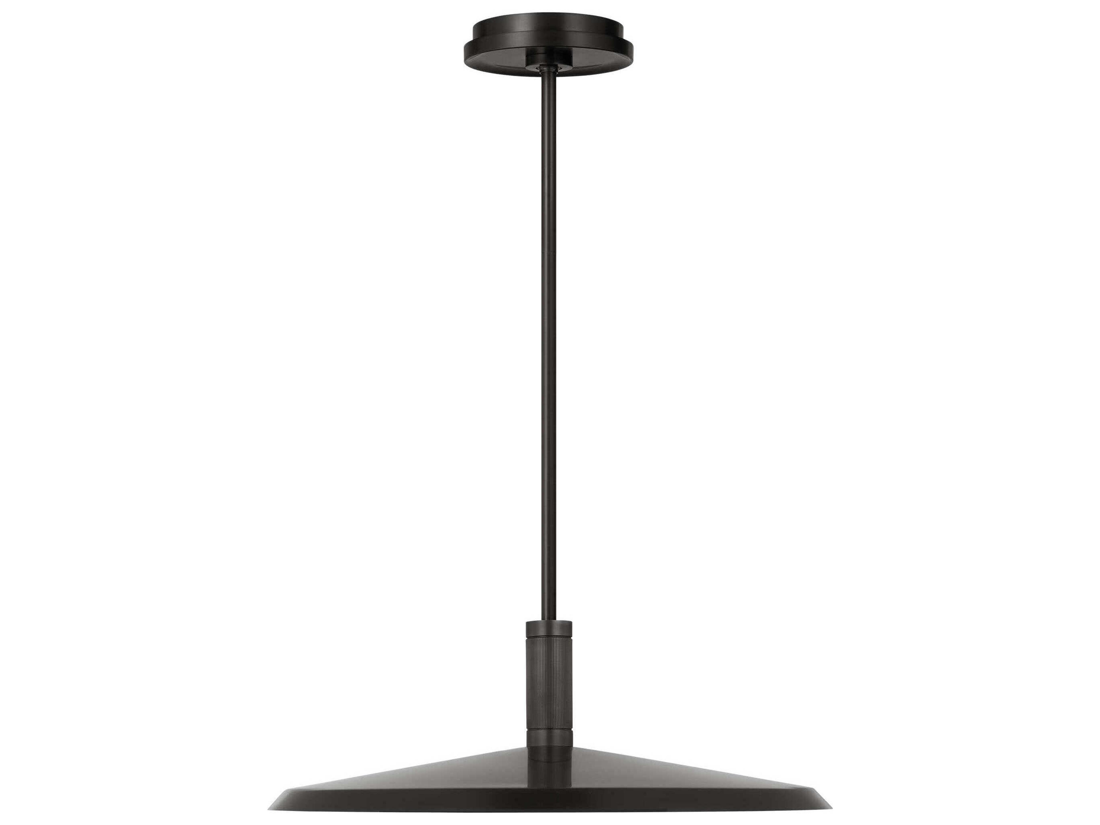 Saucer 1-Light Bronze And Darkened Brass Round Pendant