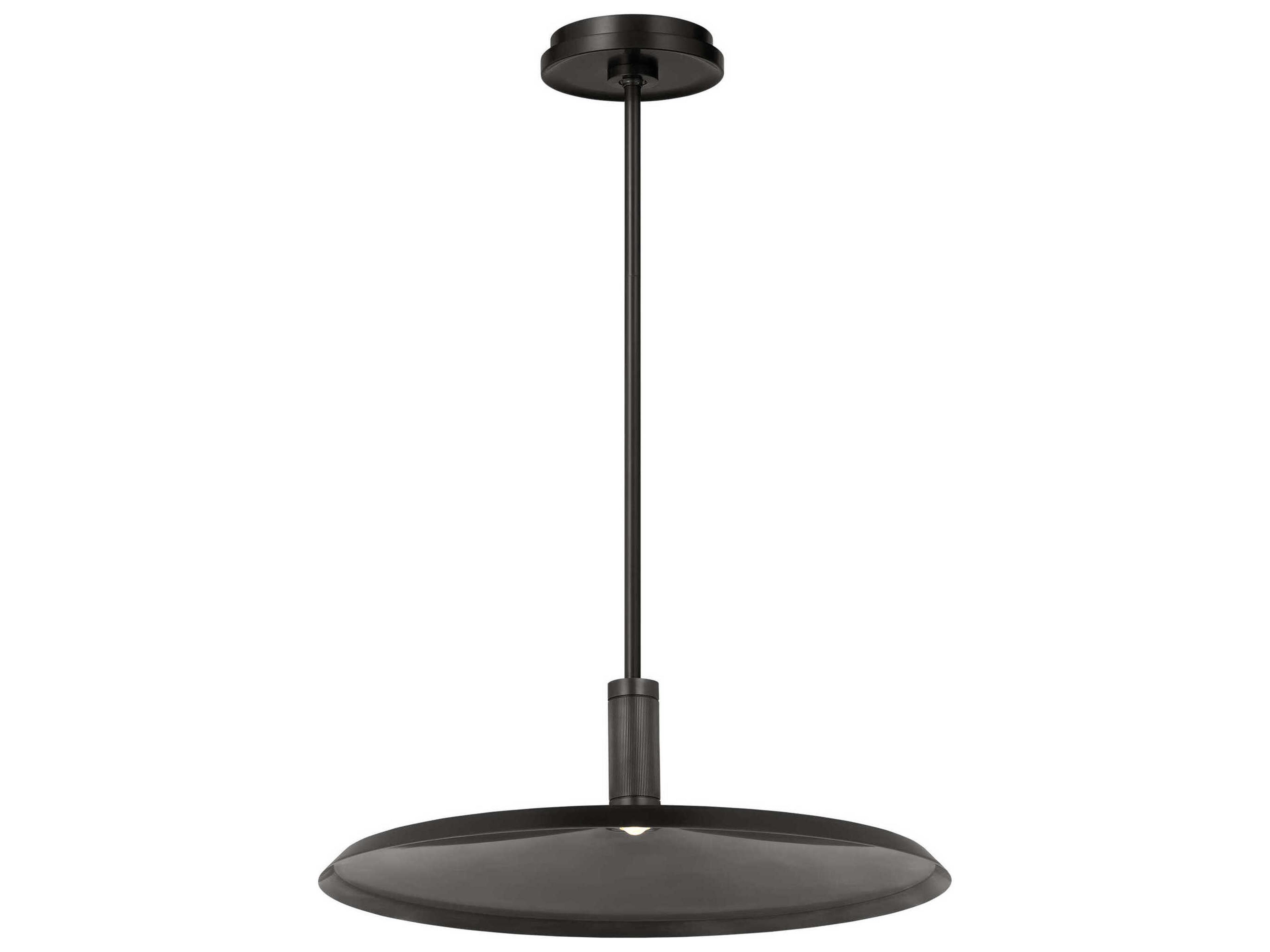 Visual Comfort Modern Saucer 1-Light Bronze And Darkened Brass Round Pendant