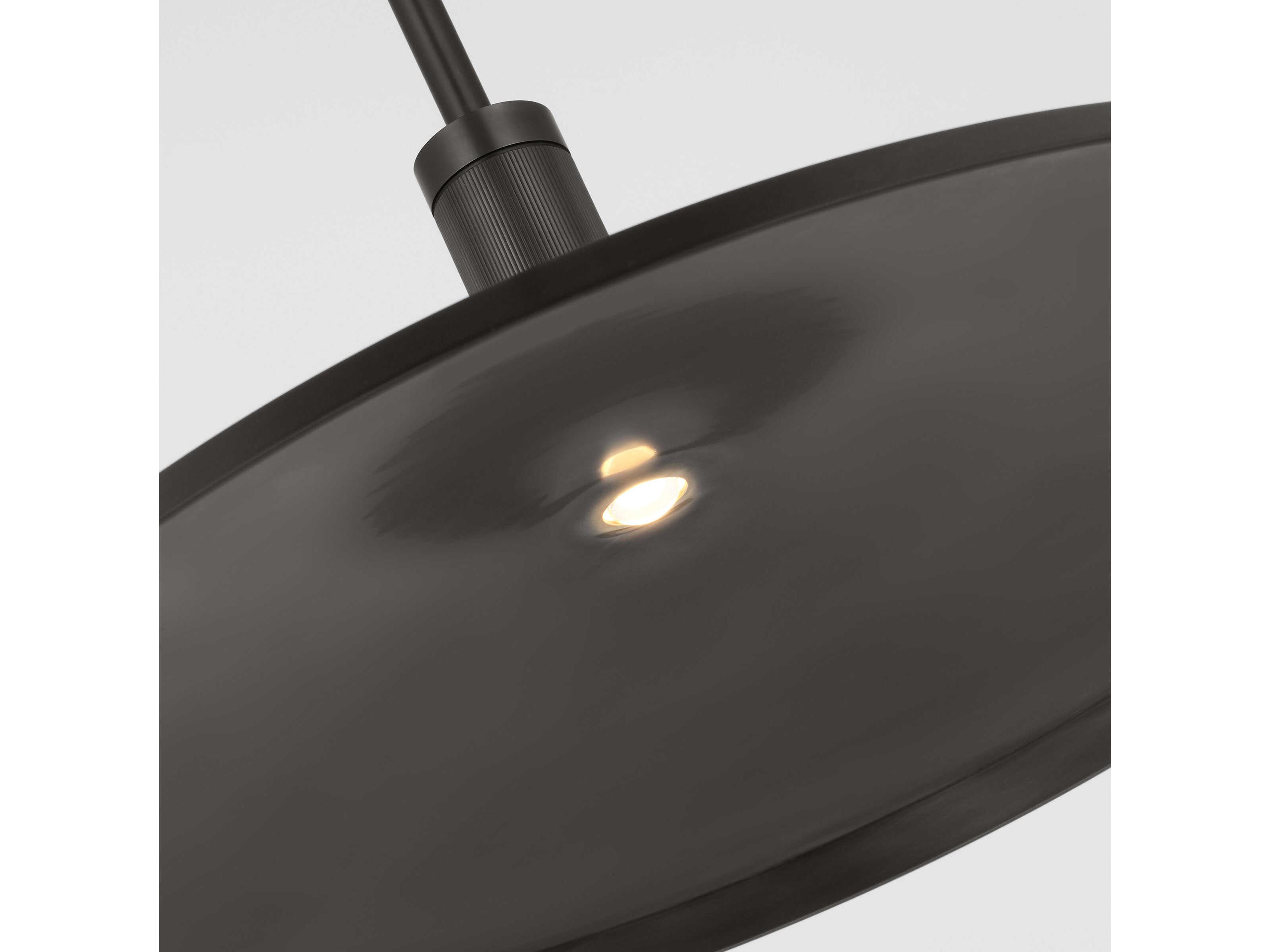 Visual Comfort Modern Saucer 1-Light Bronze And Darkened Brass Round Pendant