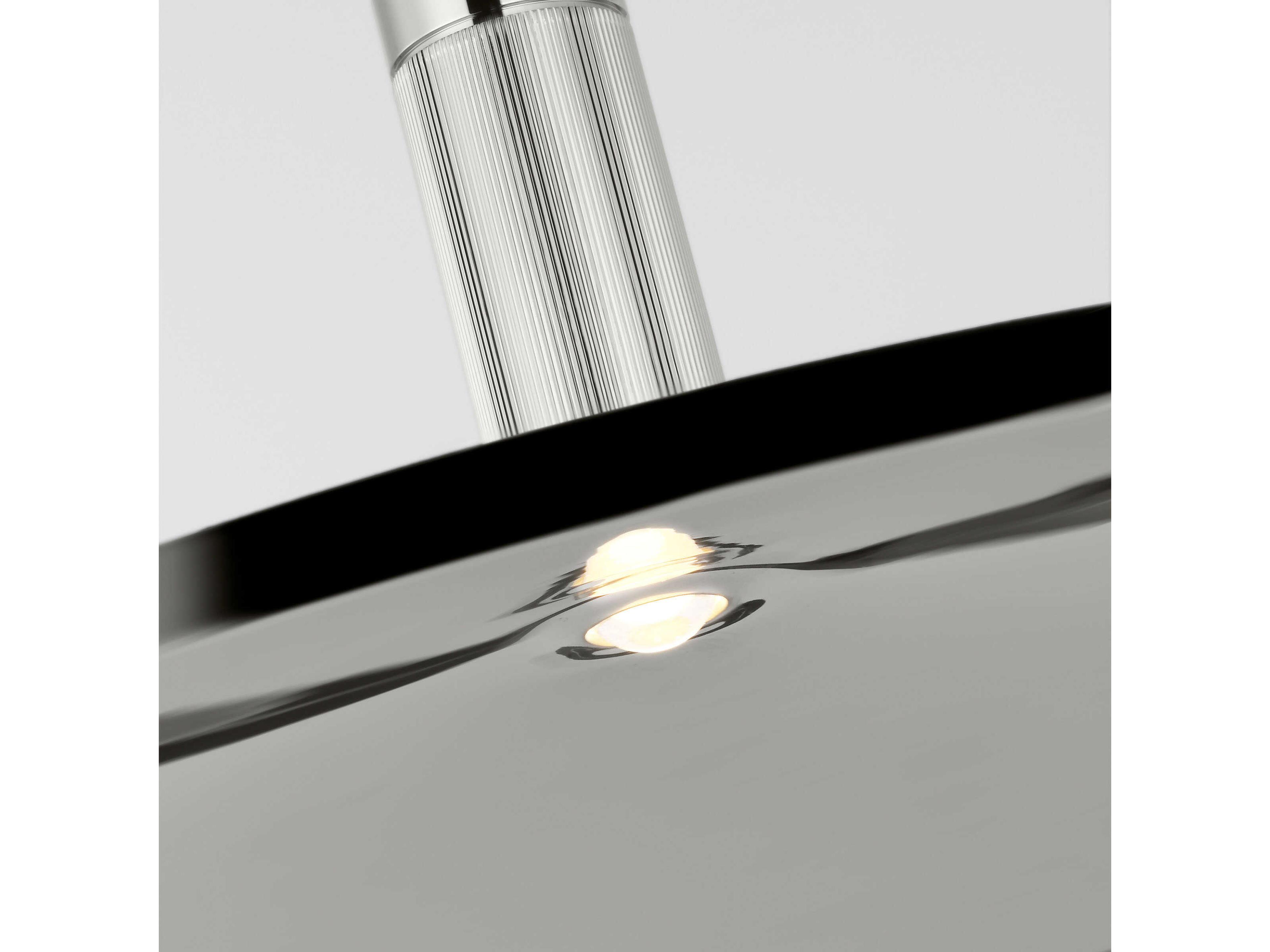Visual Comfort Modern Saucer 1-Light Polished Nickel Round Pendant