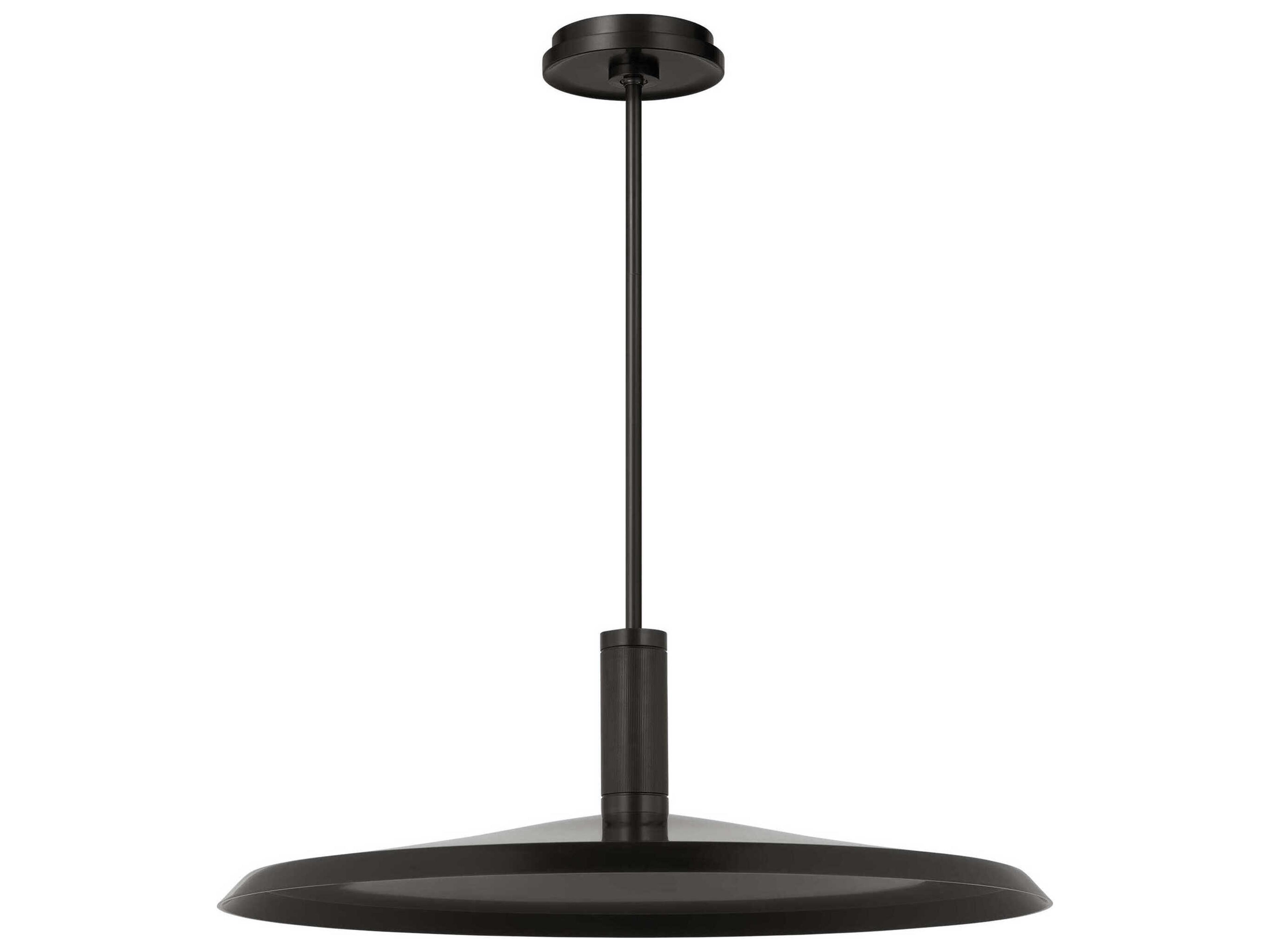 Visual Comfort Modern Saucer 1-Light Bronze Round Pendant