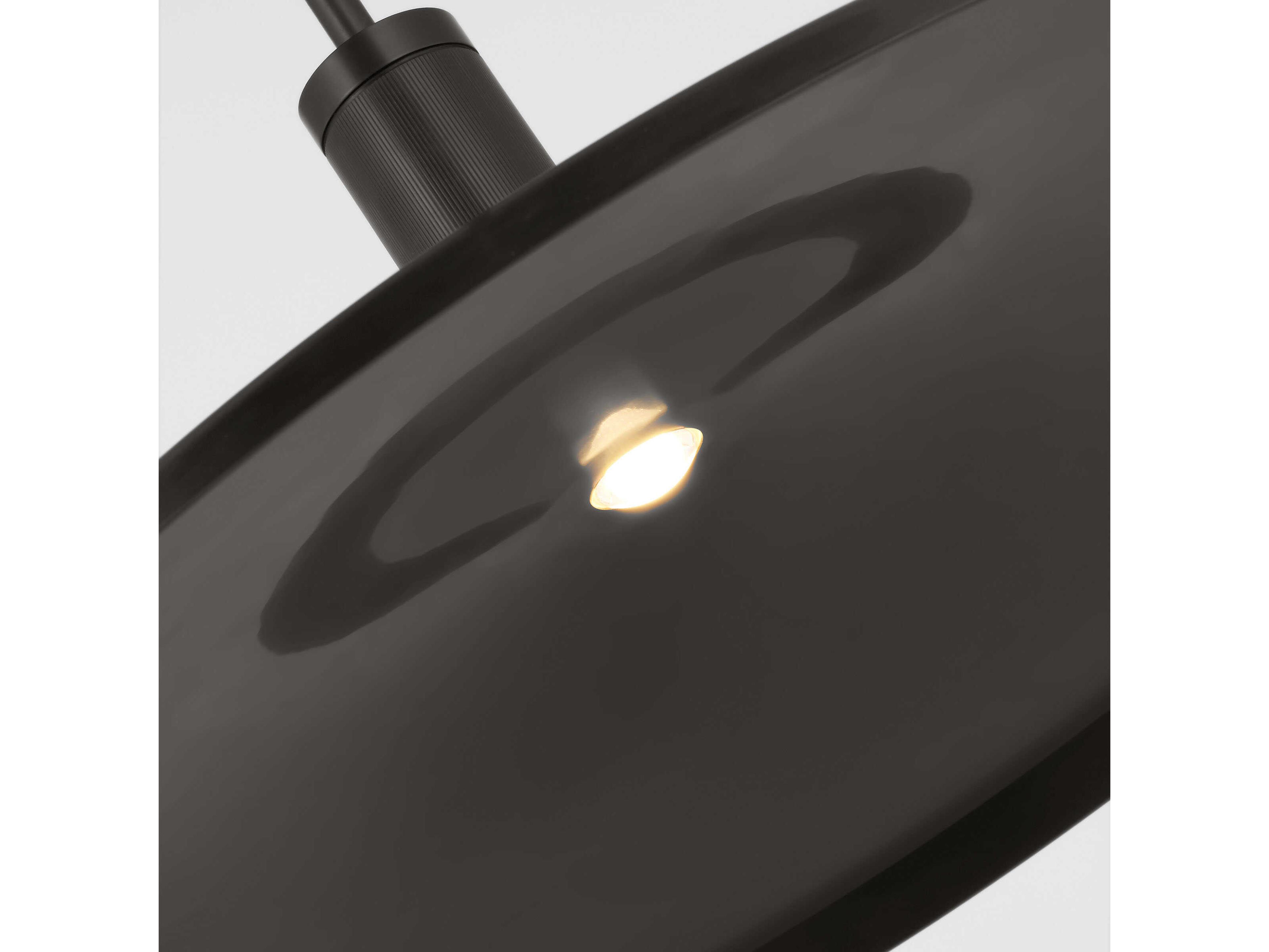 Visual Comfort Modern Saucer 1-Light Bronze Round Pendant