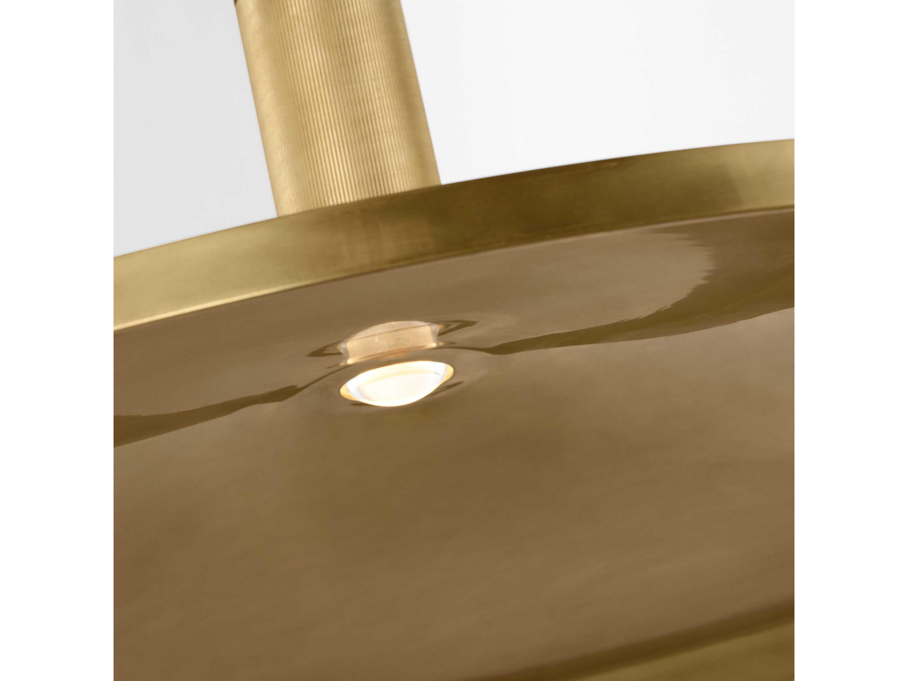 Visual Comfort Modern Saucer 1-Light Hand Rubbed Antique Brass Round Pendant