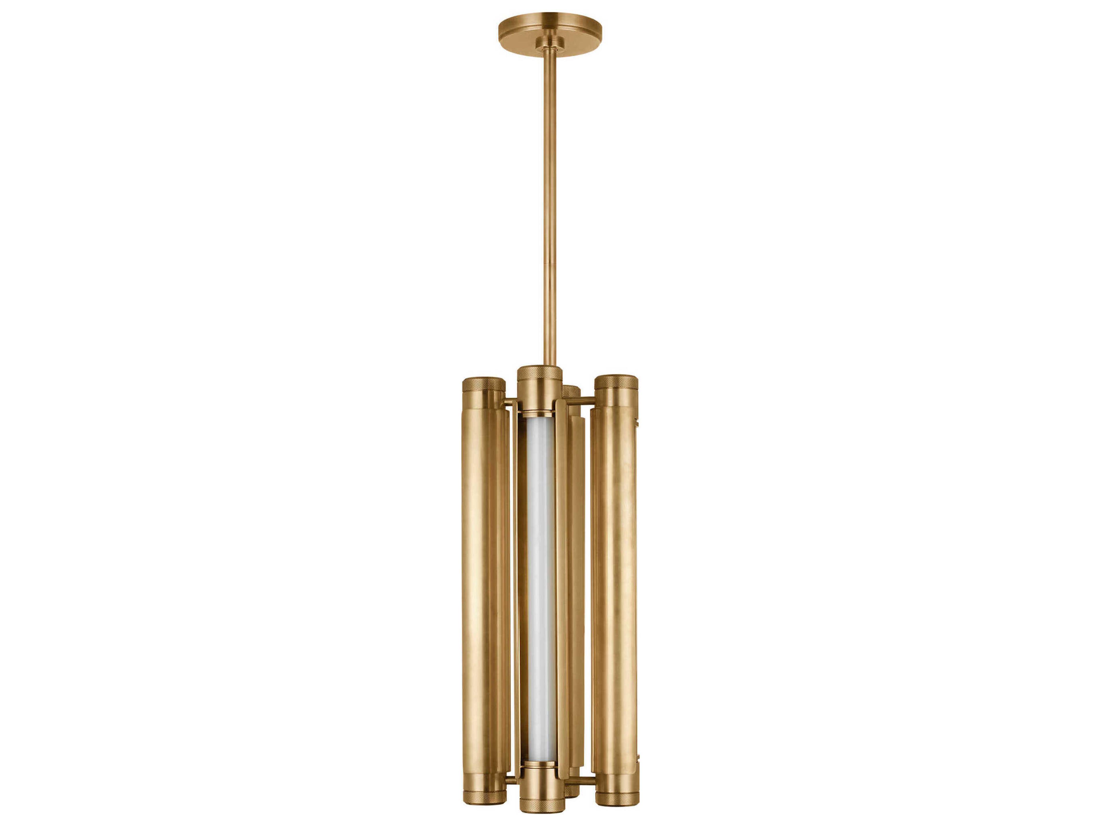 Visual Comfort Modern Capa 4-Light Hand Rubbed Antique Brass Cylinder Mini Pendant