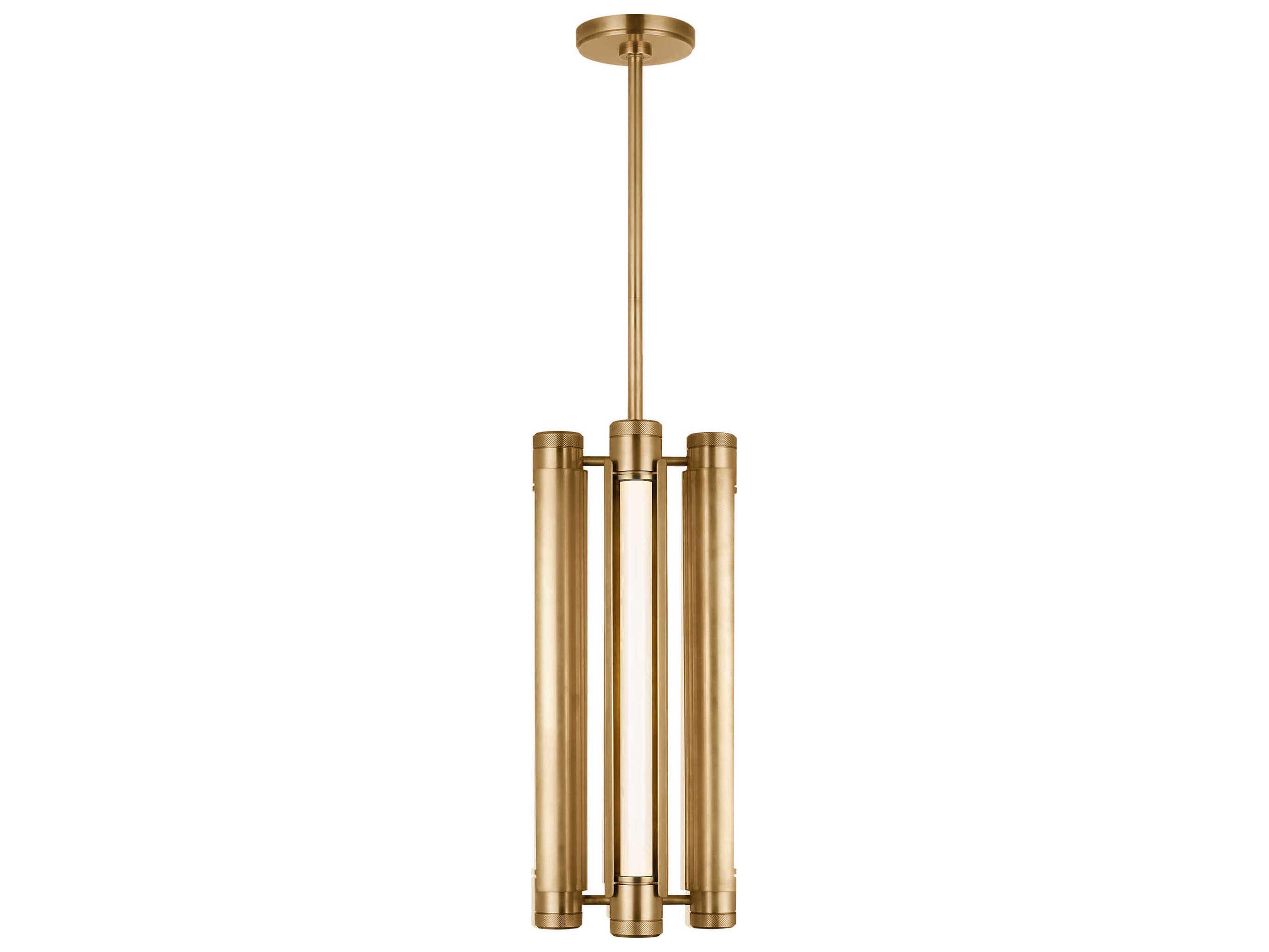 Visual Comfort Modern Capa 4-Light Hand Rubbed Antique Brass Cylinder Mini Pendant