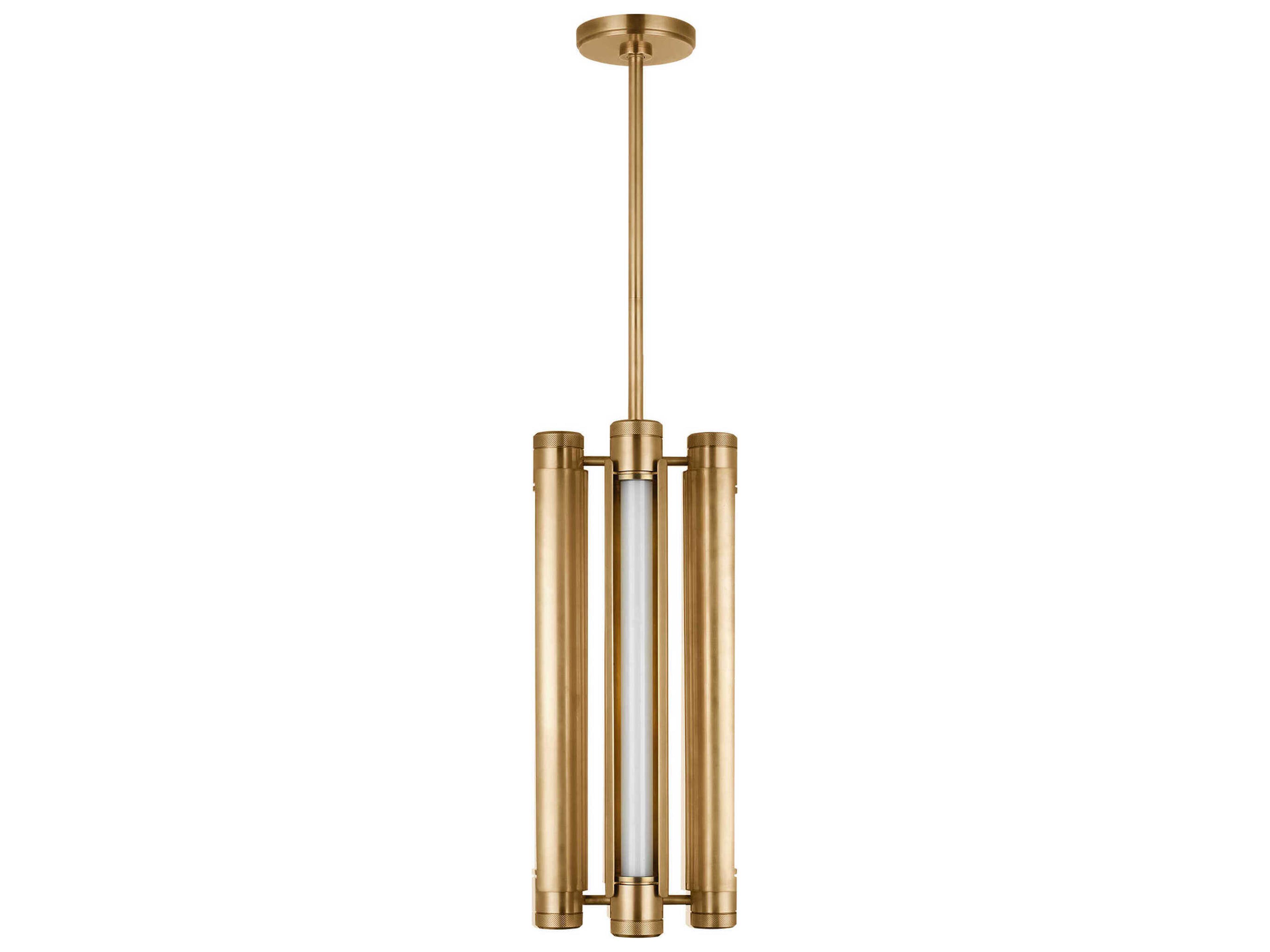 Visual Comfort Modern Capa 4-Light Hand Rubbed Antique Brass Cylinder Mini Pendant