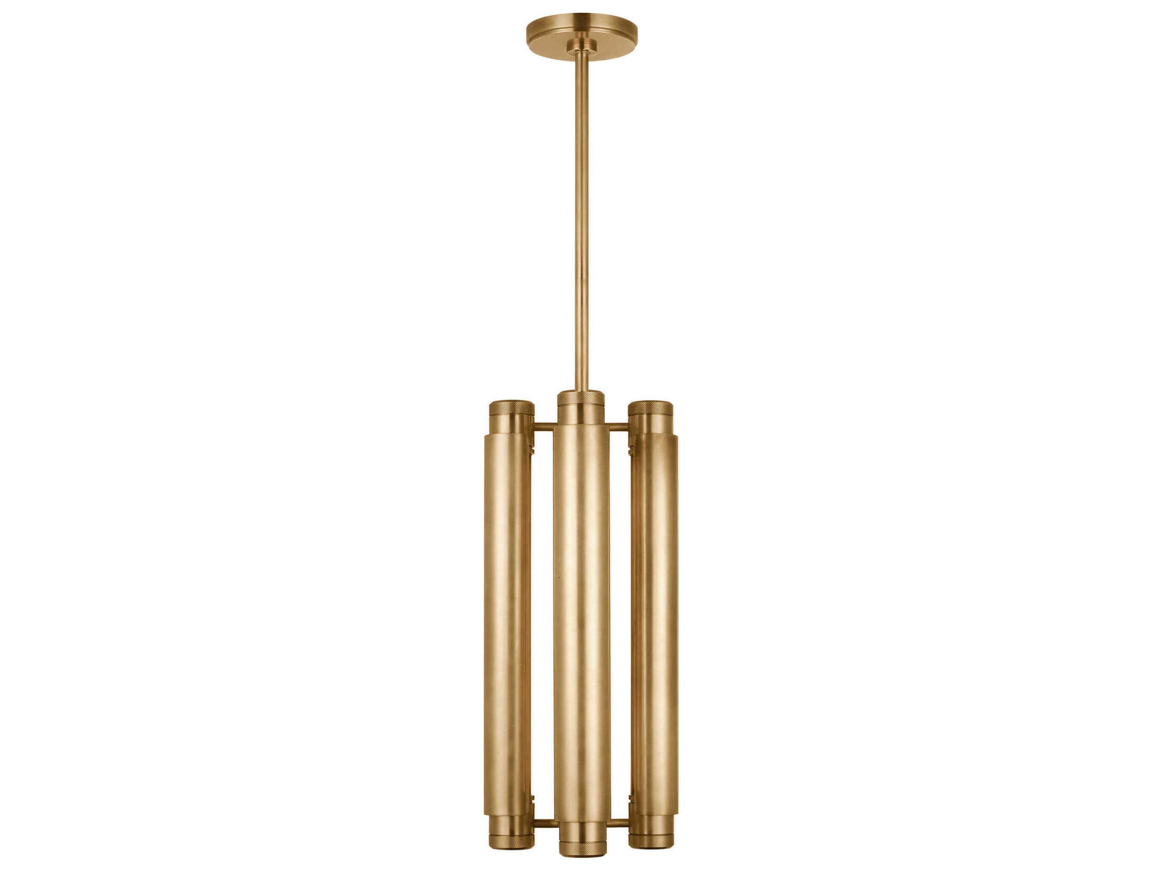 Visual Comfort Modern Capa 4-Light Hand Rubbed Antique Brass Cylinder Mini Pendant