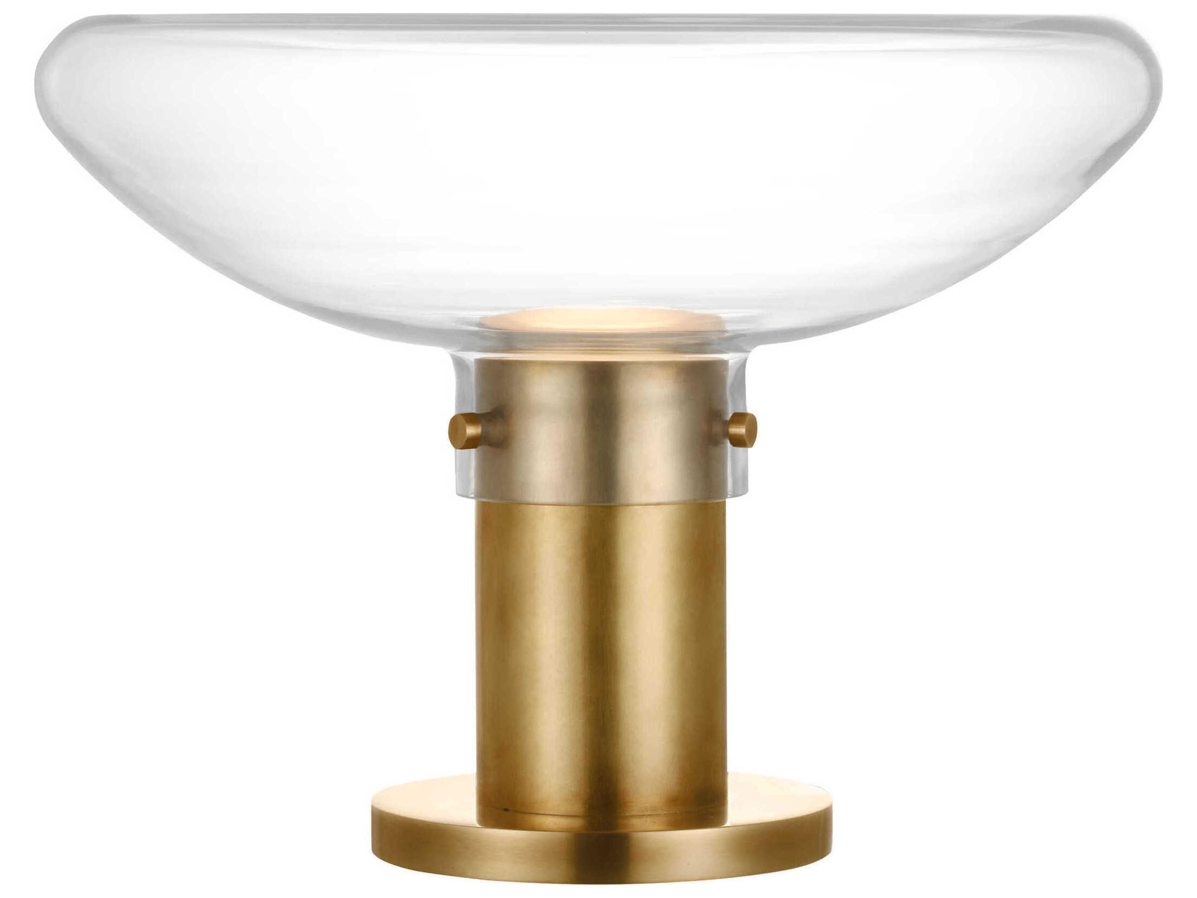 Morgan Clear Etched Glass Brass Table Lamp