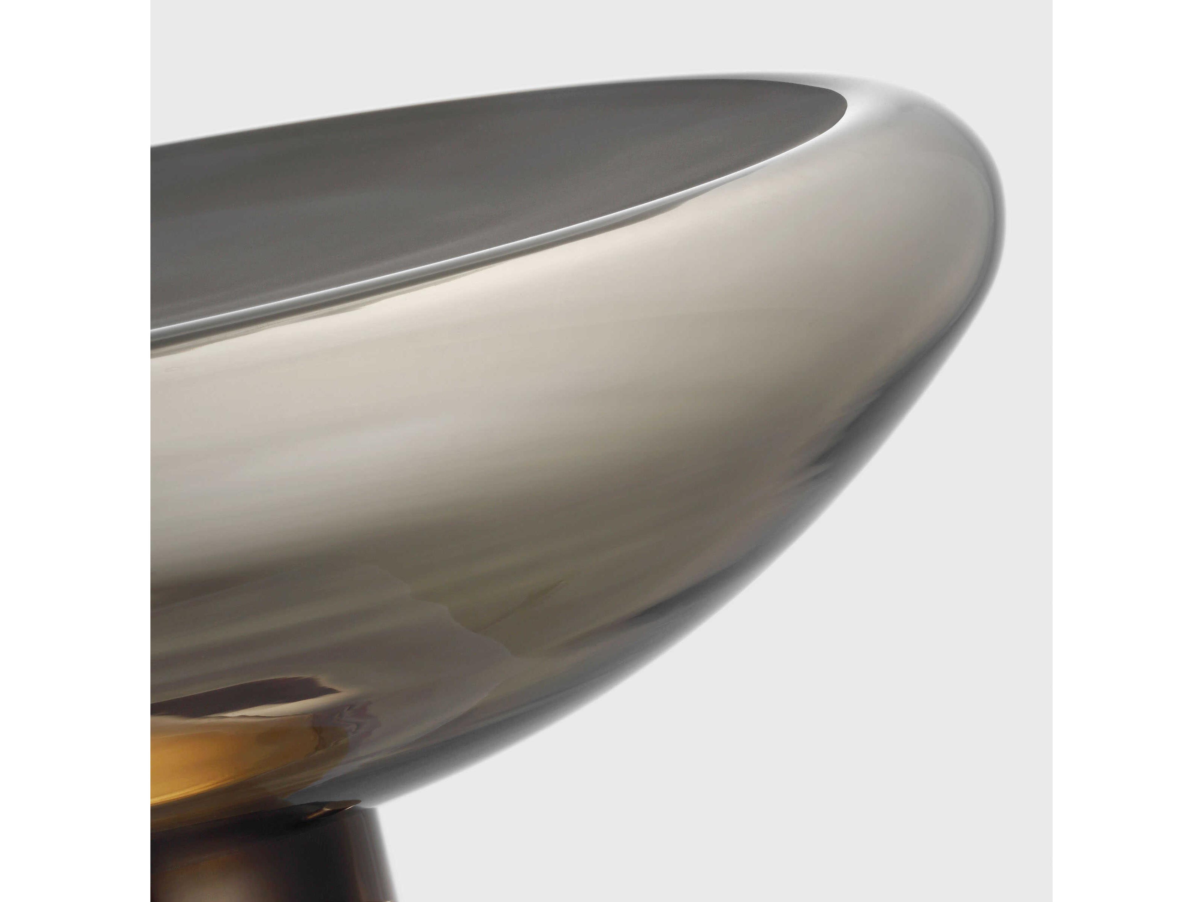 Visual Comfort Modern Morgan Smoke Etched Glass Brass Table Lamp