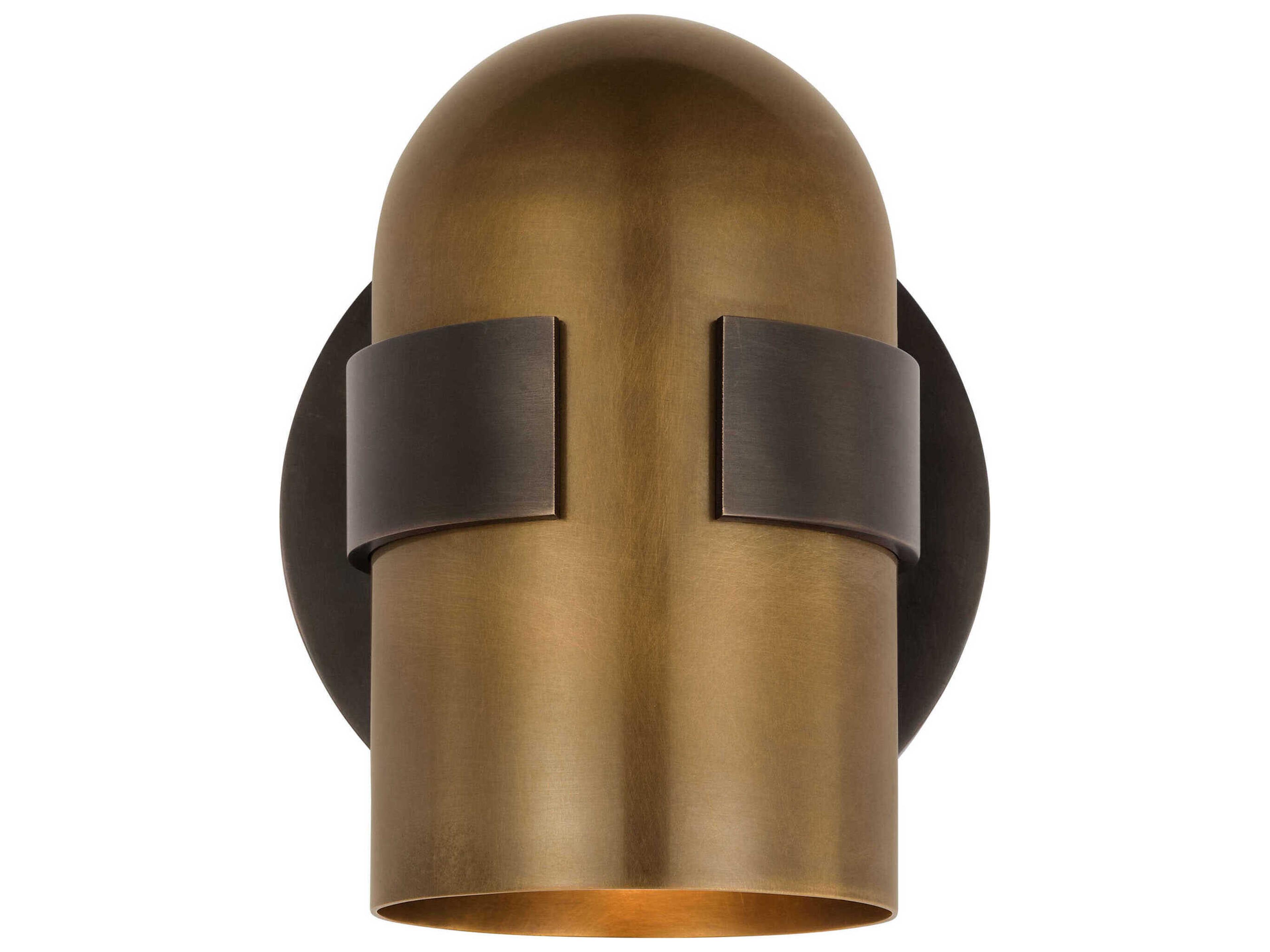 Visual Comfort Modern Octavia 1-Light Blackened Bronze Bright Worn Brass Wall Sconce