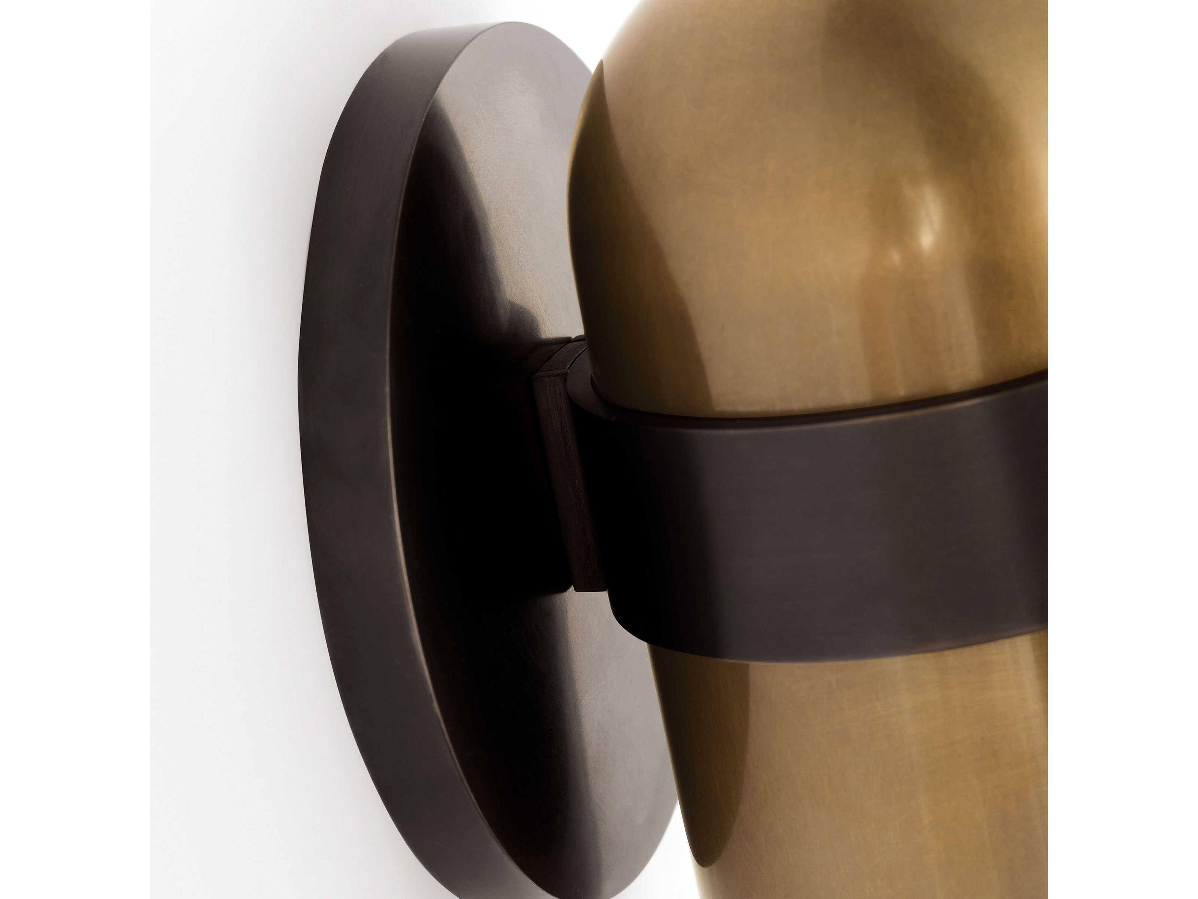 Visual Comfort Modern Octavia 1-Light Blackened Bronze Bright Worn Brass Wall Sconce