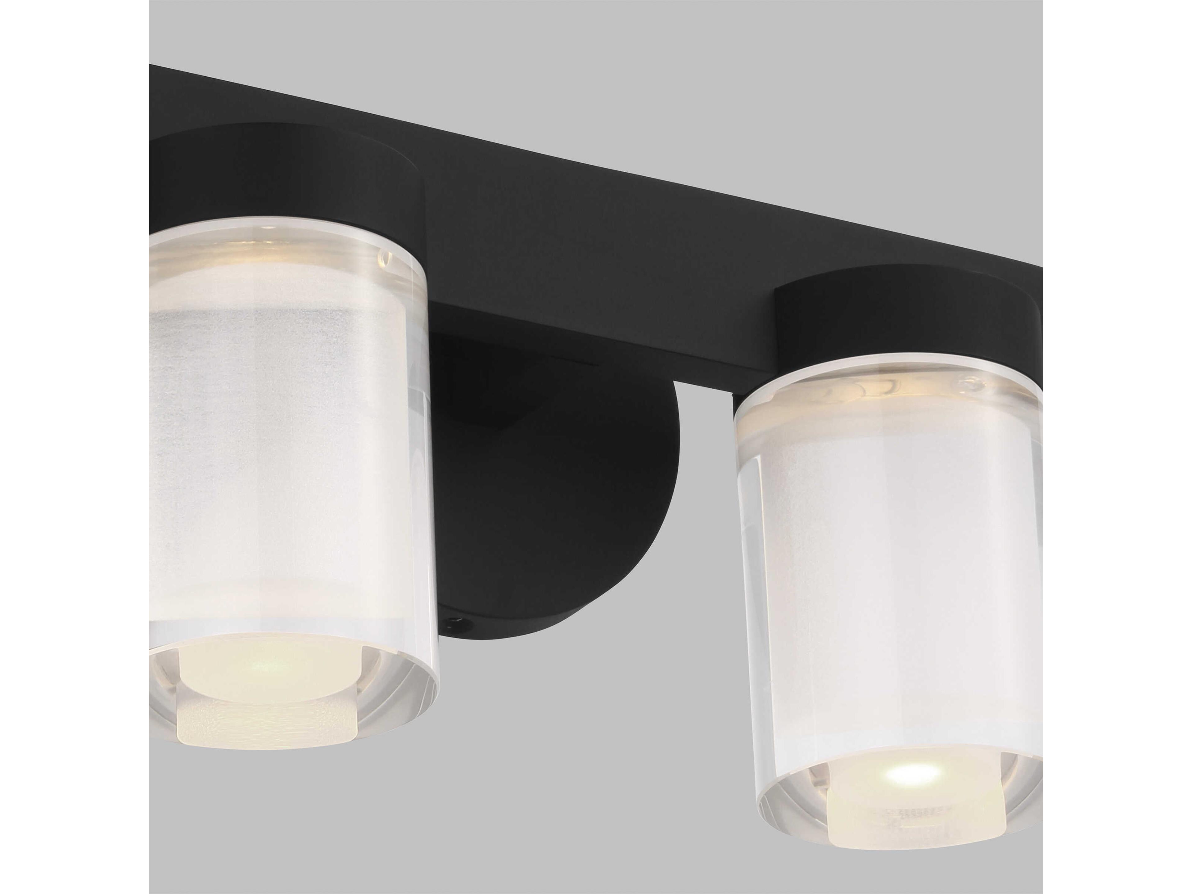 Visual Comfort Modern Esfera 2-Light Nightshade Black Vanity Light