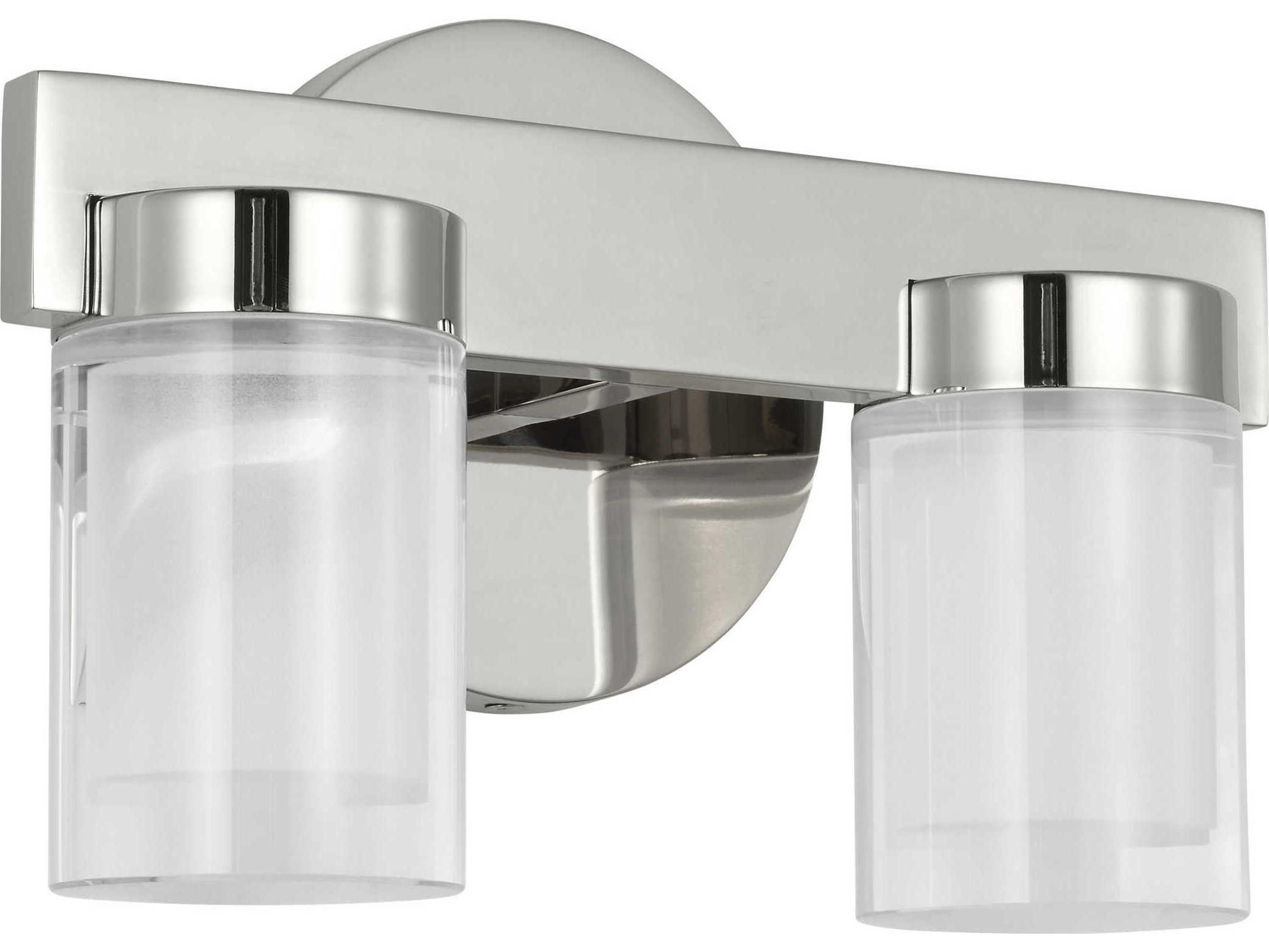 Visual Comfort Modern Esfera 2-Light Polished Nickel Vanity Light