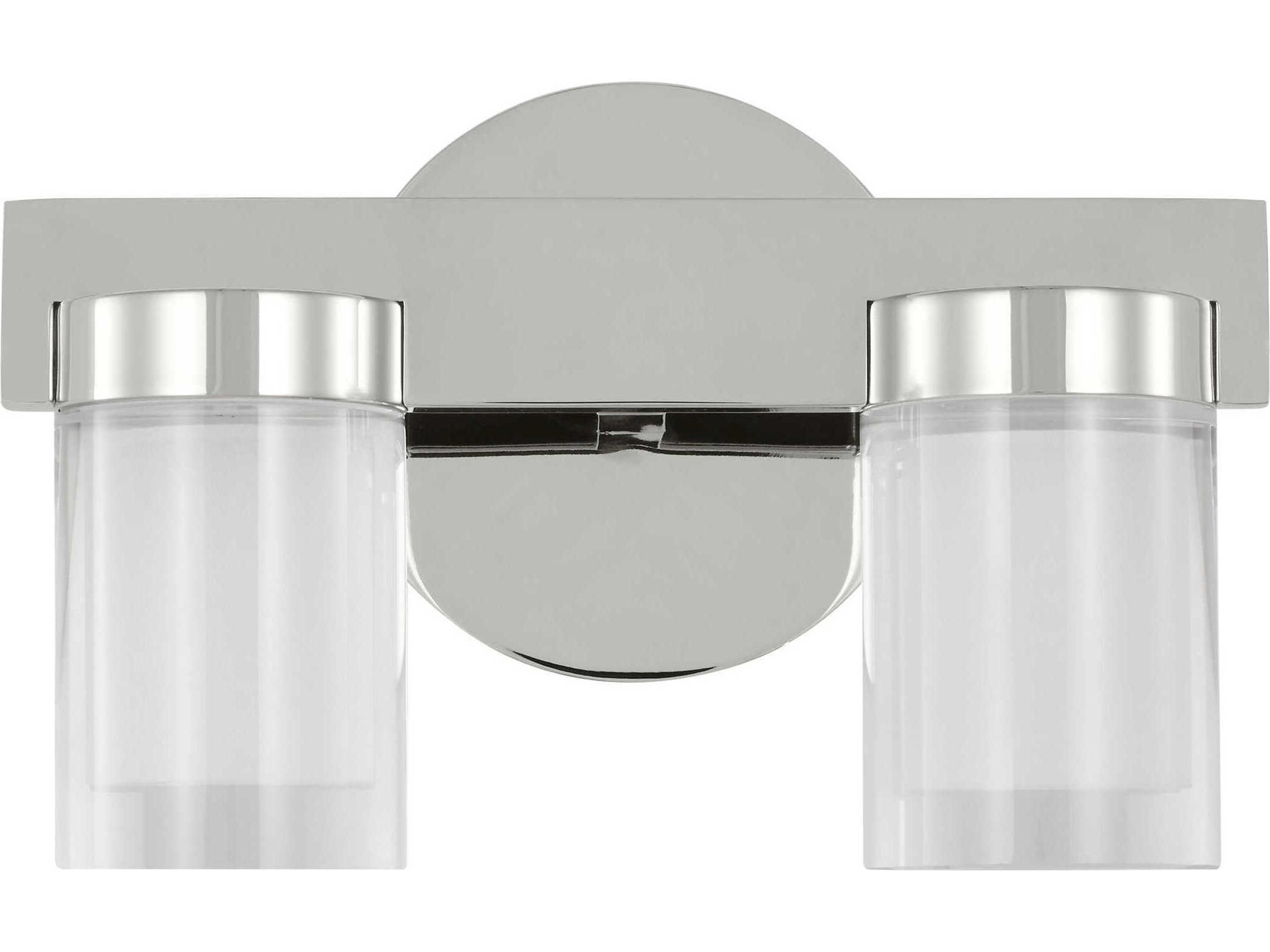Visual Comfort Modern Esfera 2-Light Polished Nickel Vanity Light