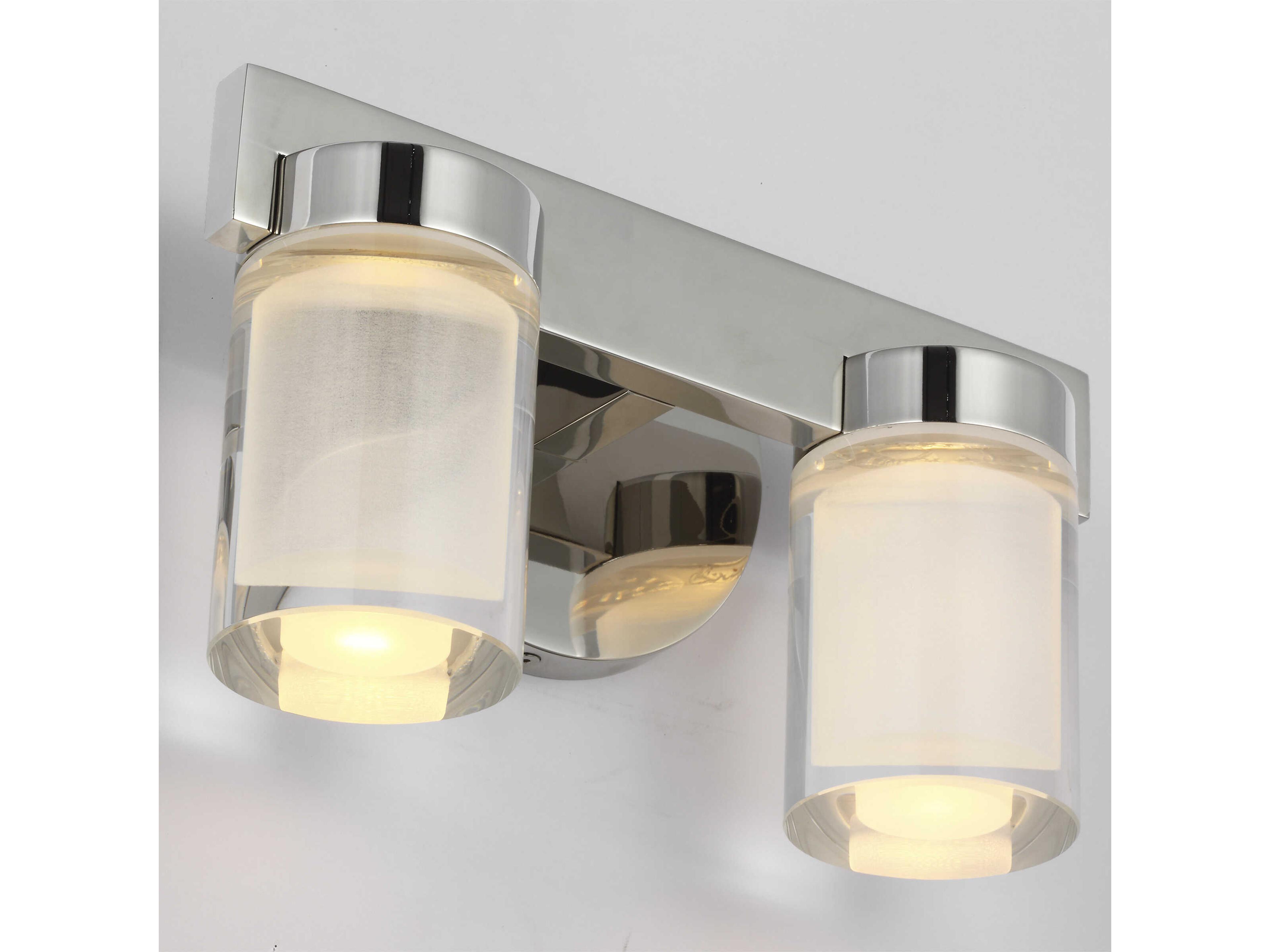 Visual Comfort Modern Esfera 2-Light Polished Nickel Vanity Light