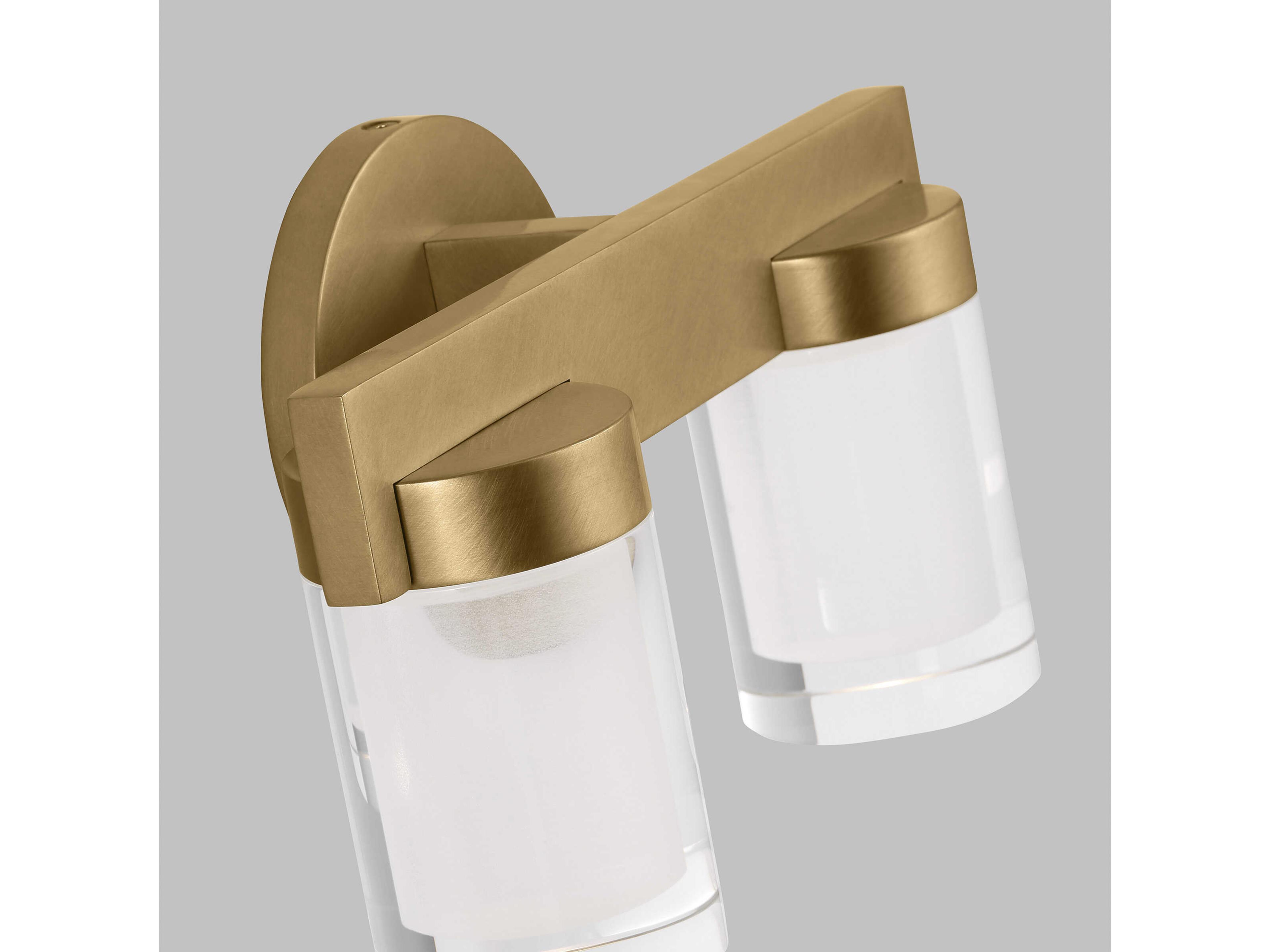 Visual Comfort Modern Esfera 2-Light Natural Brass Vanity Light