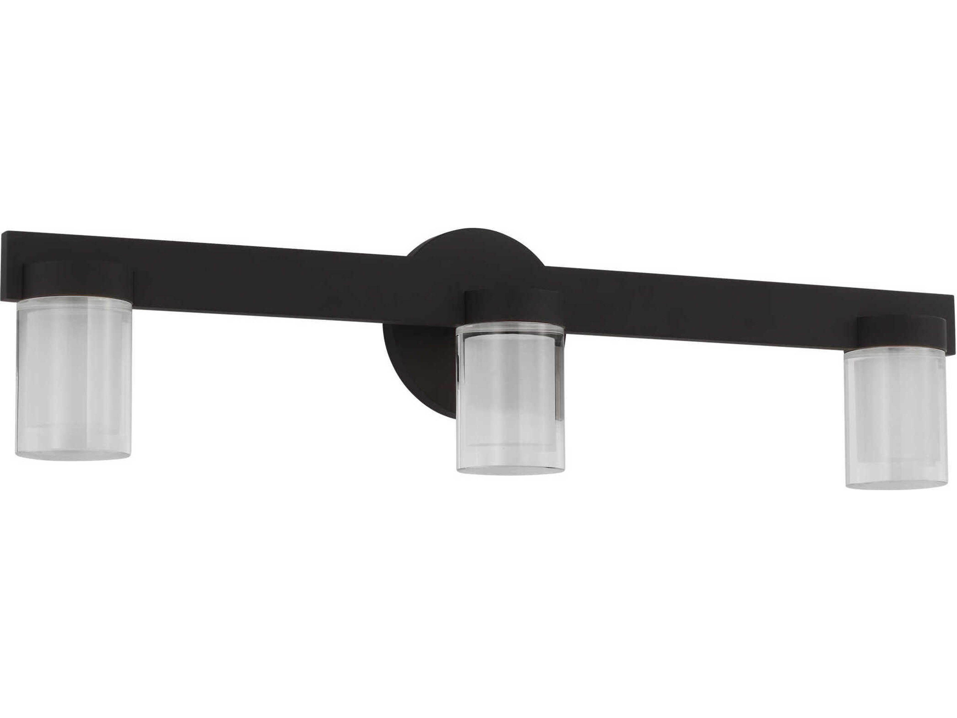 Visual Comfort Modern Esfera 3-Light Nightshade Black Vanity Light