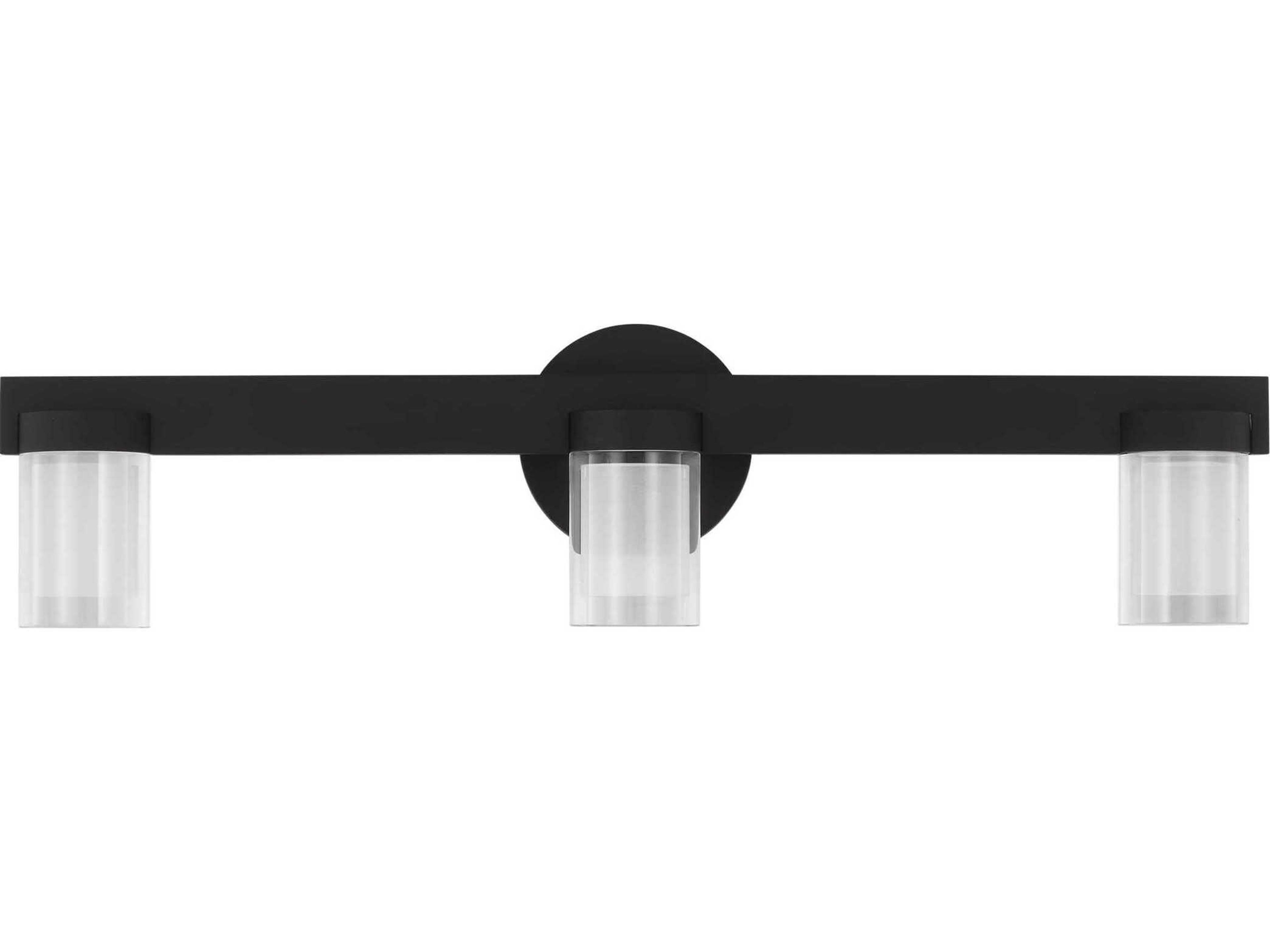 Visual Comfort Modern Esfera 3-Light Nightshade Black Vanity Light