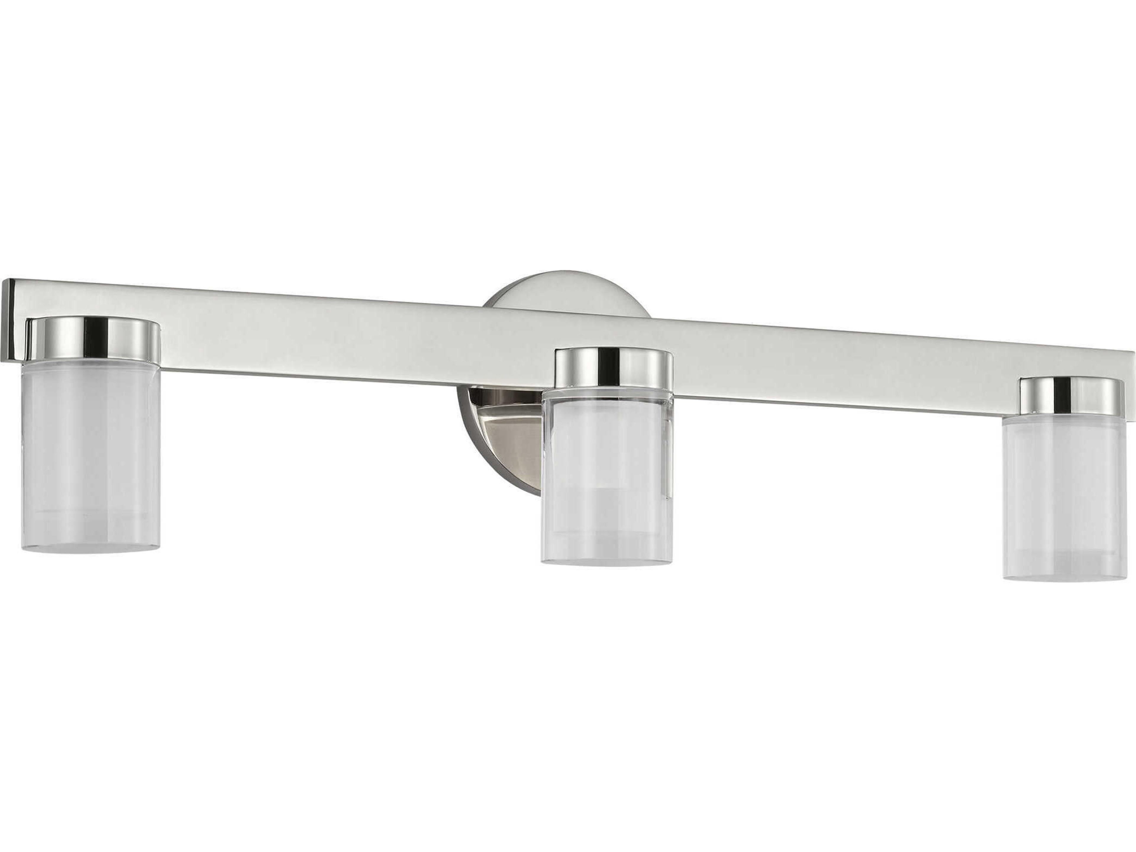 Visual Comfort Modern Esfera 3-Light Polished Nickel Vanity Light