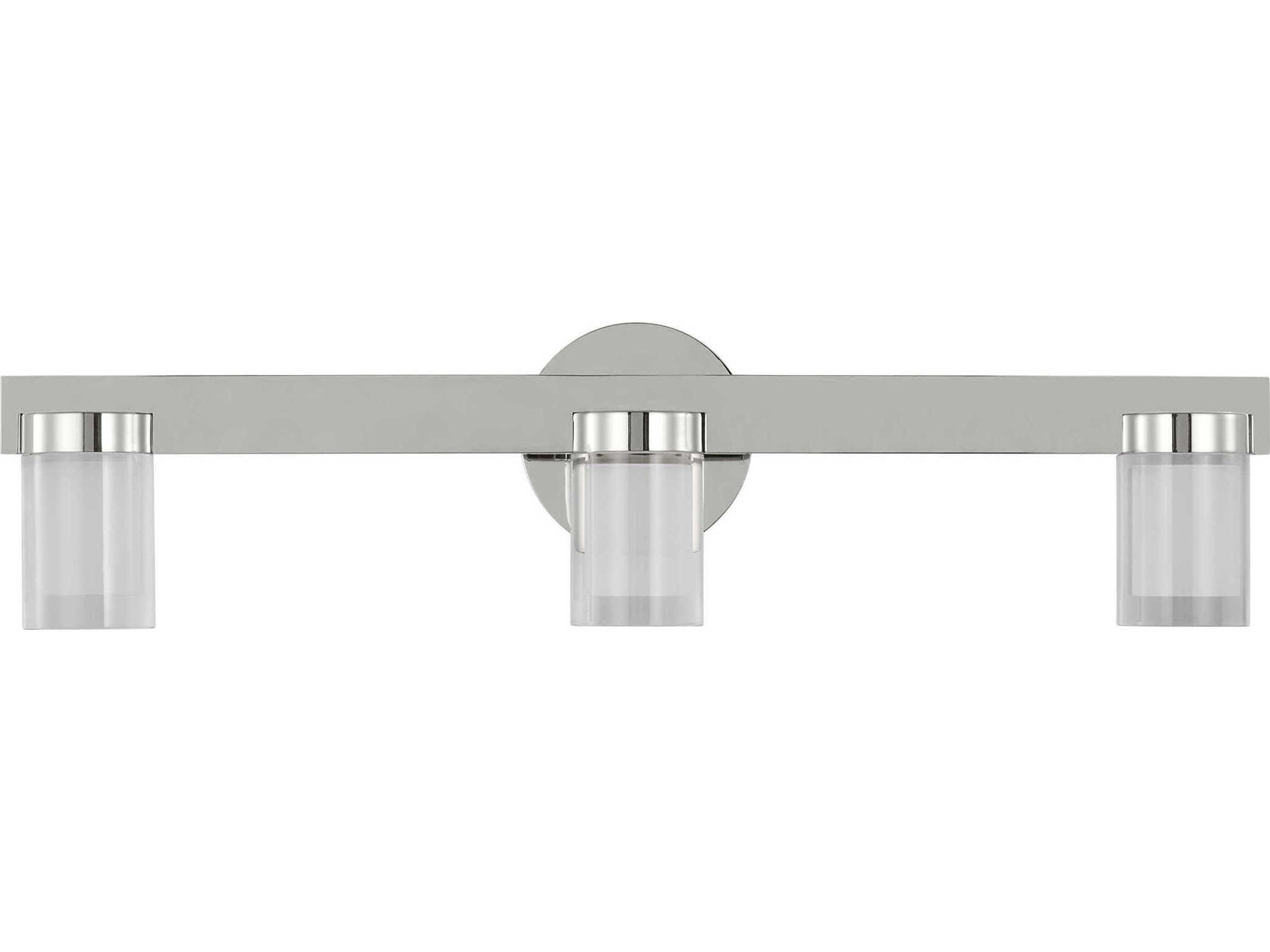 Visual Comfort Modern Esfera 3-Light Polished Nickel Vanity Light
