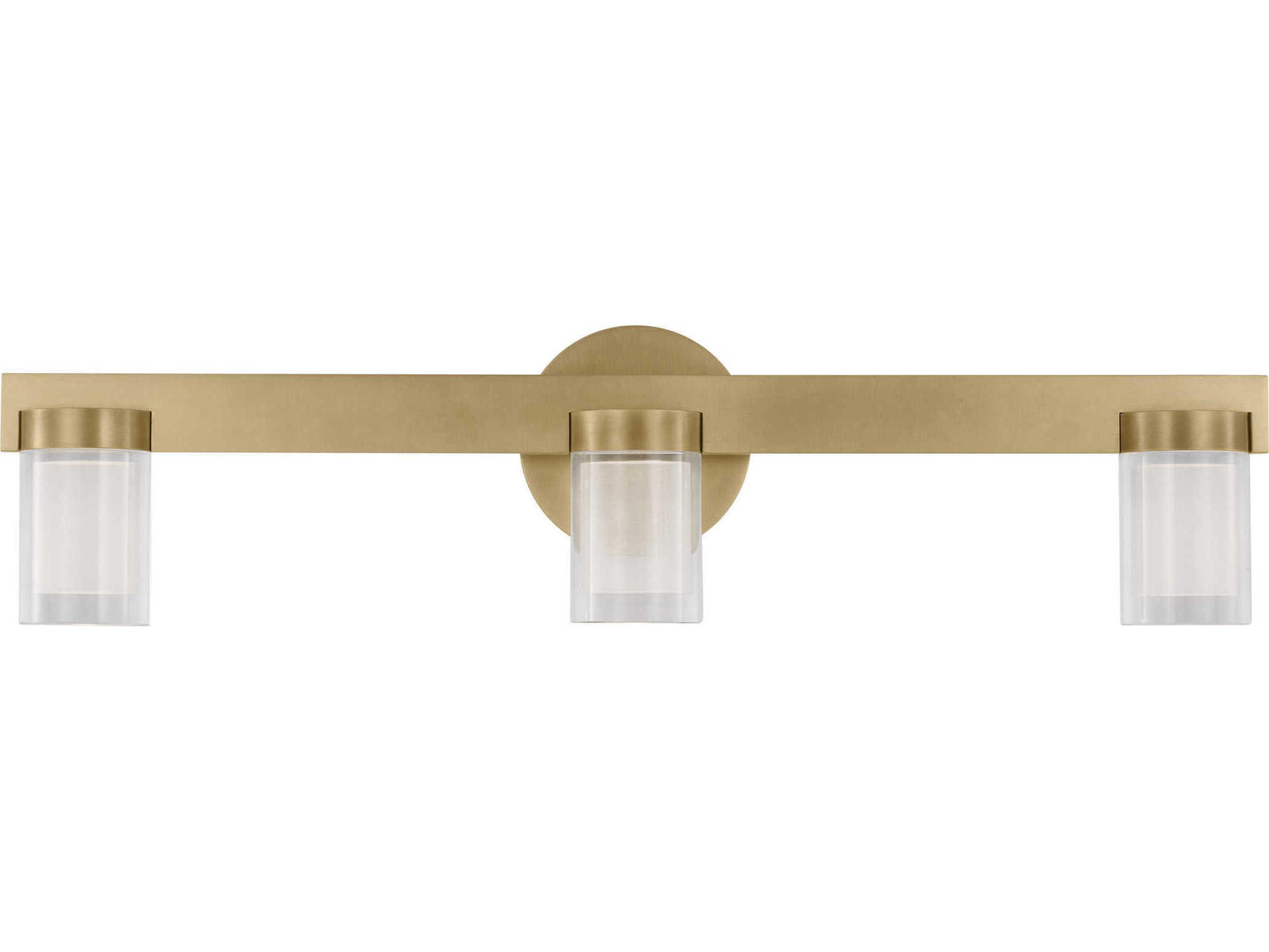Visual Comfort Modern Esfera 3-Light Natural Brass Vanity Light