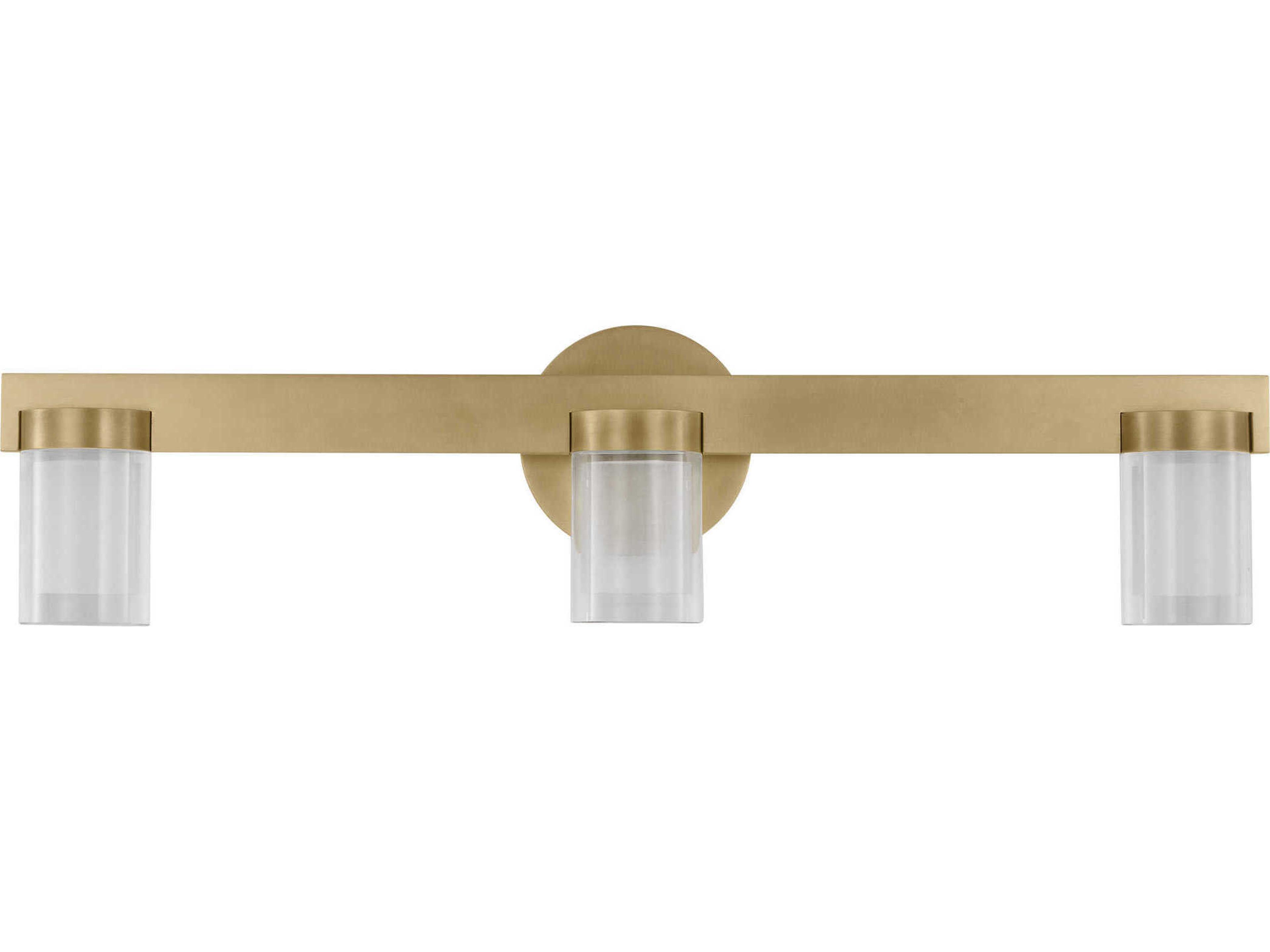Visual Comfort Modern Esfera 3-Light Natural Brass Vanity Light