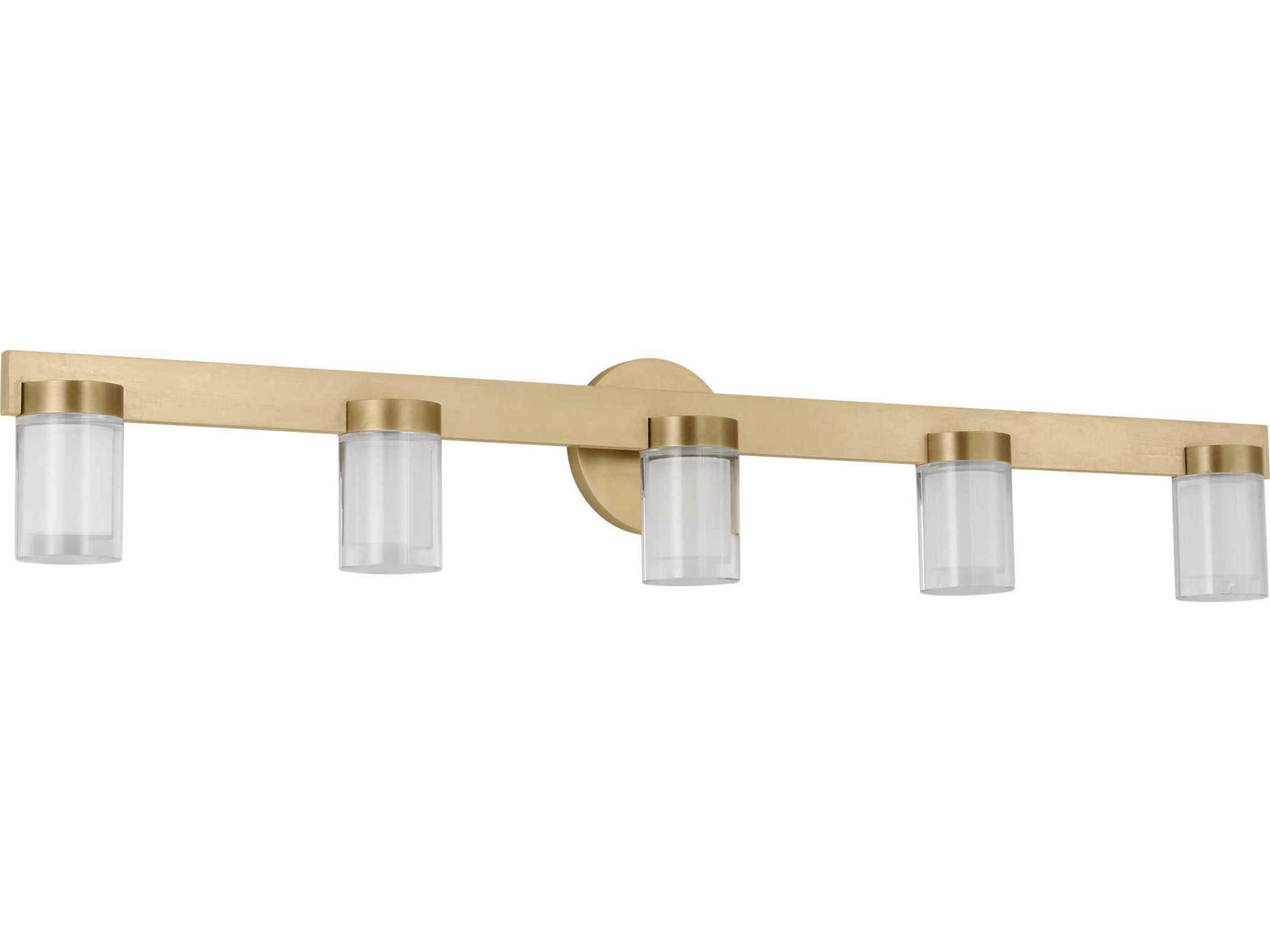 Visual Comfort Modern Esfera 5-Light Natural Brass Vanity Light