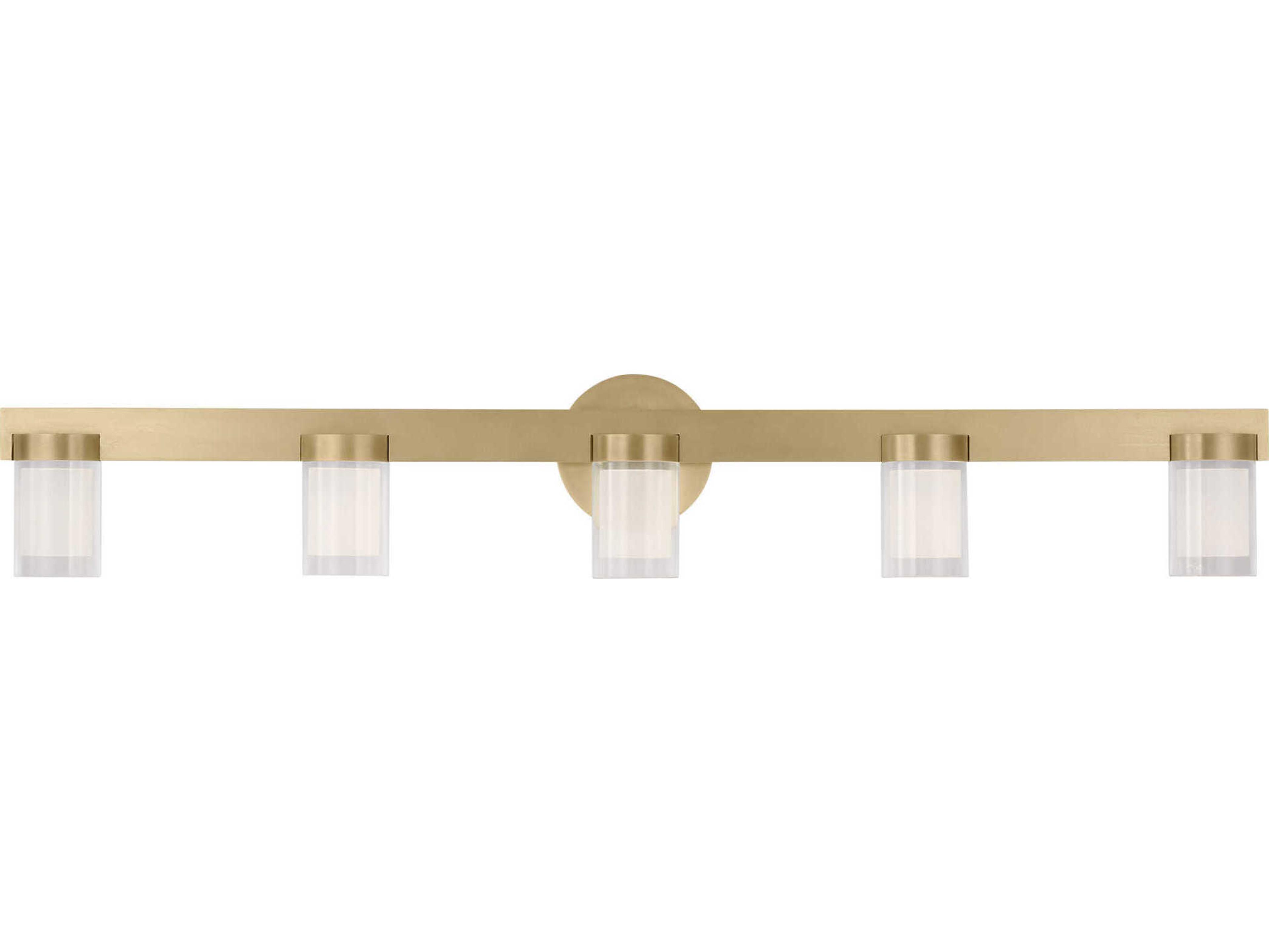 Visual Comfort Modern Esfera 5-Light Natural Brass Vanity Light