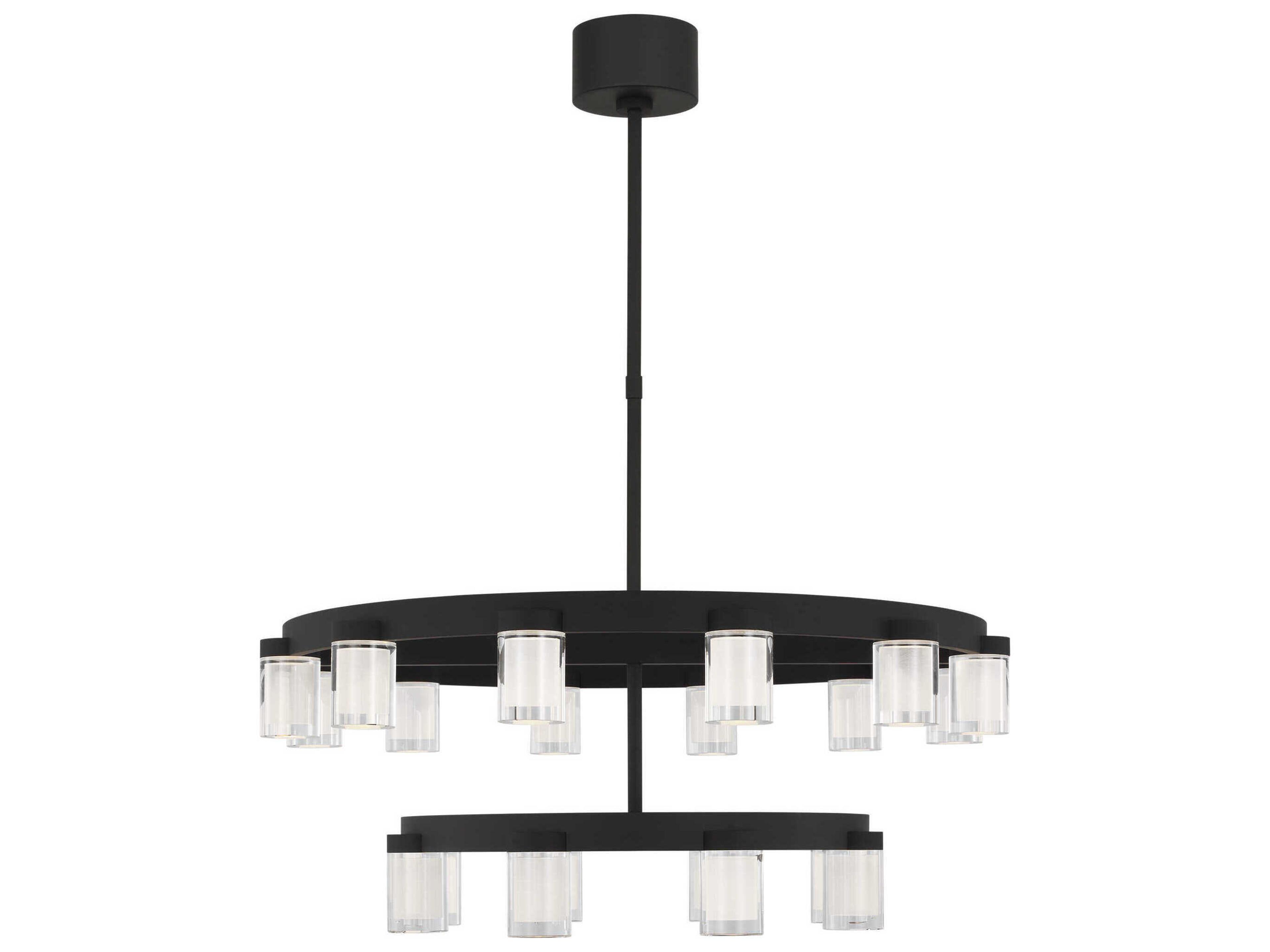 Visual Comfort Modern Esfera 20-Light Nightshade Black Tiered Chandelier