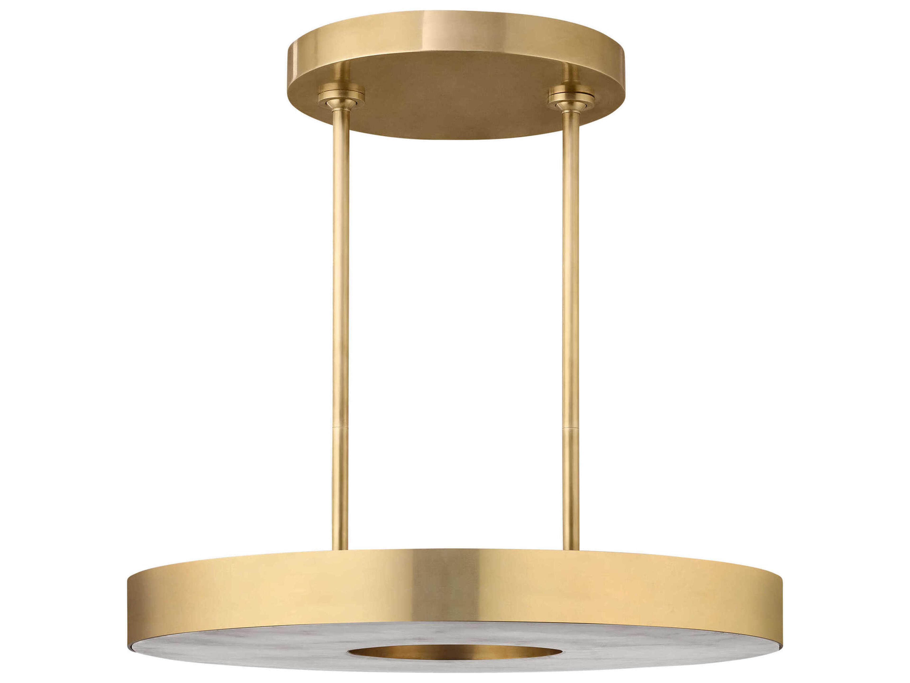 Visual Comfort Modern Wyllis 1-Light Hand Rubbed Antique Brass Round Pendant