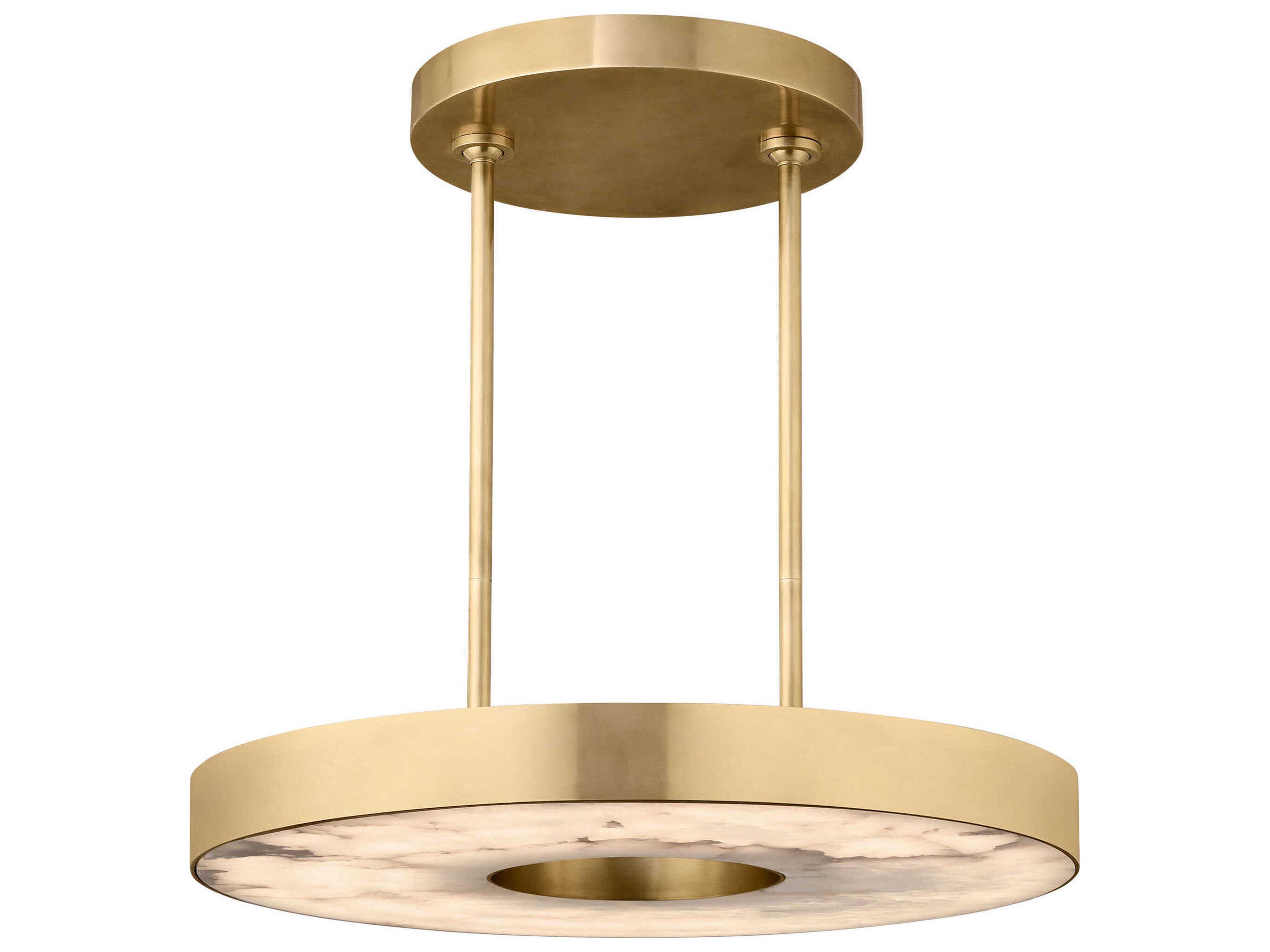 Visual Comfort Modern Wyllis 1-Light Hand Rubbed Antique Brass Round Pendant