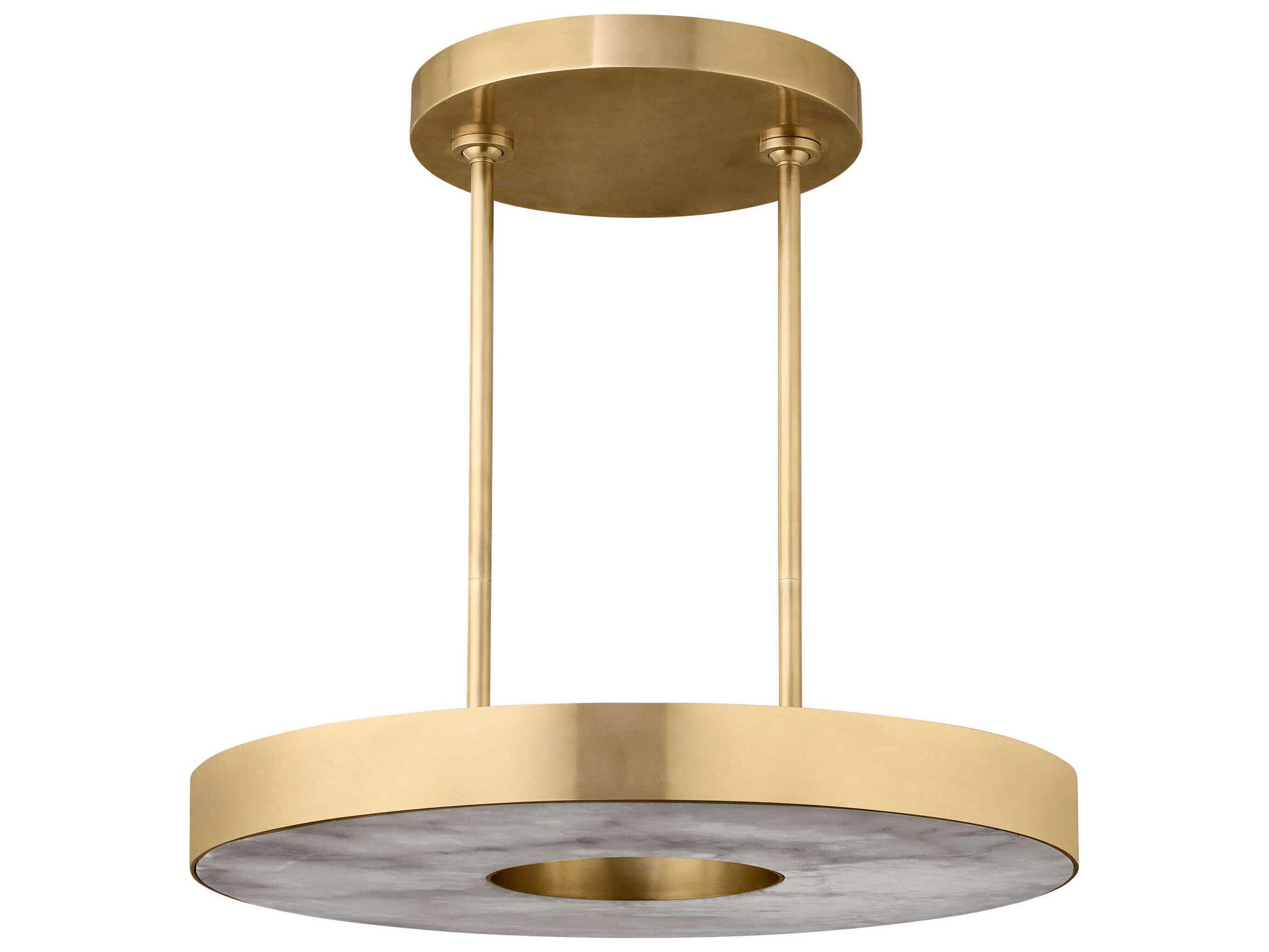 Visual Comfort Modern Wyllis 1-Light Hand Rubbed Antique Brass Round Pendant