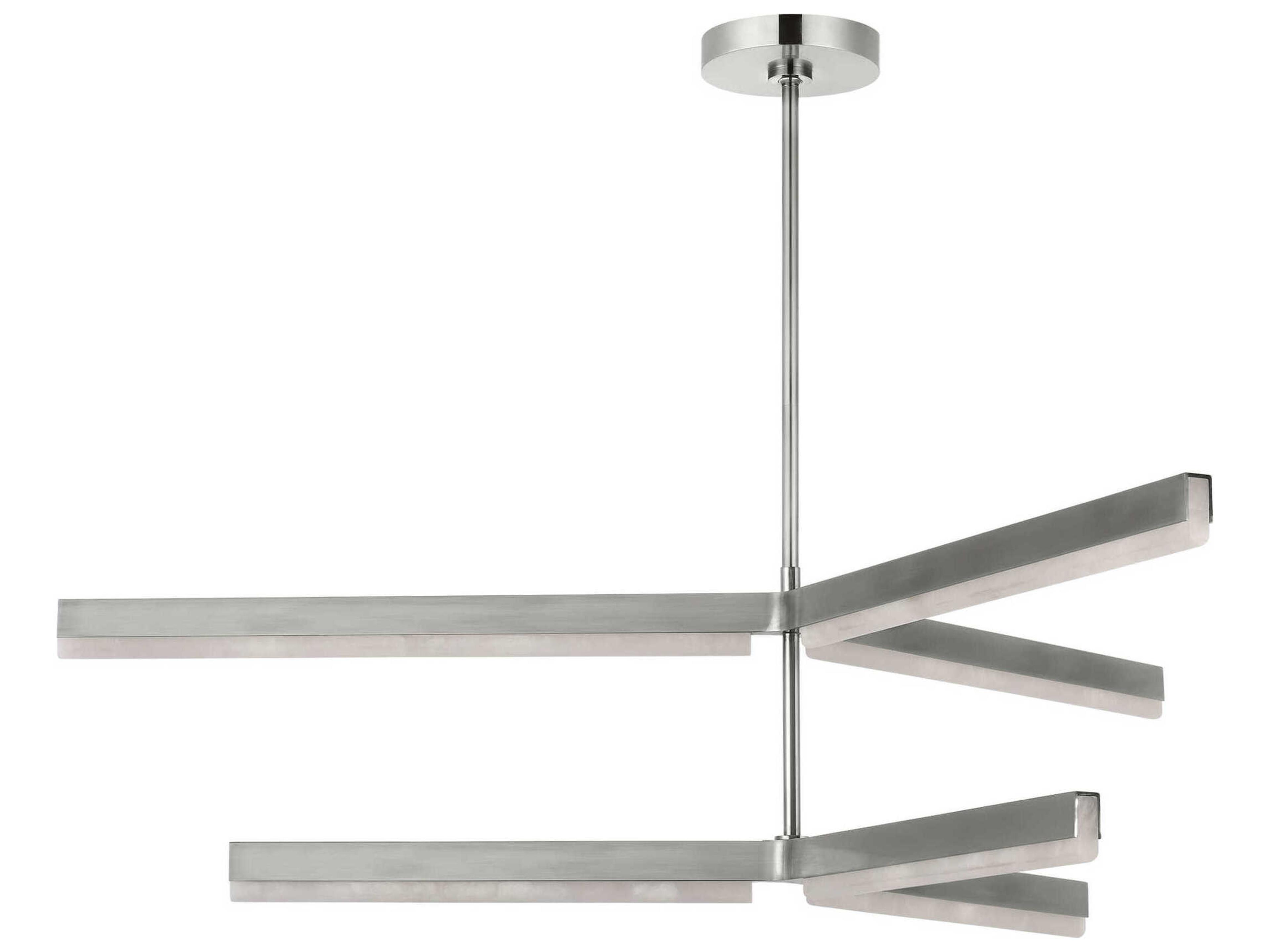 Visual Comfort Modern Linea 6-Light Antique Nickel Geometric Tiered Chandelier