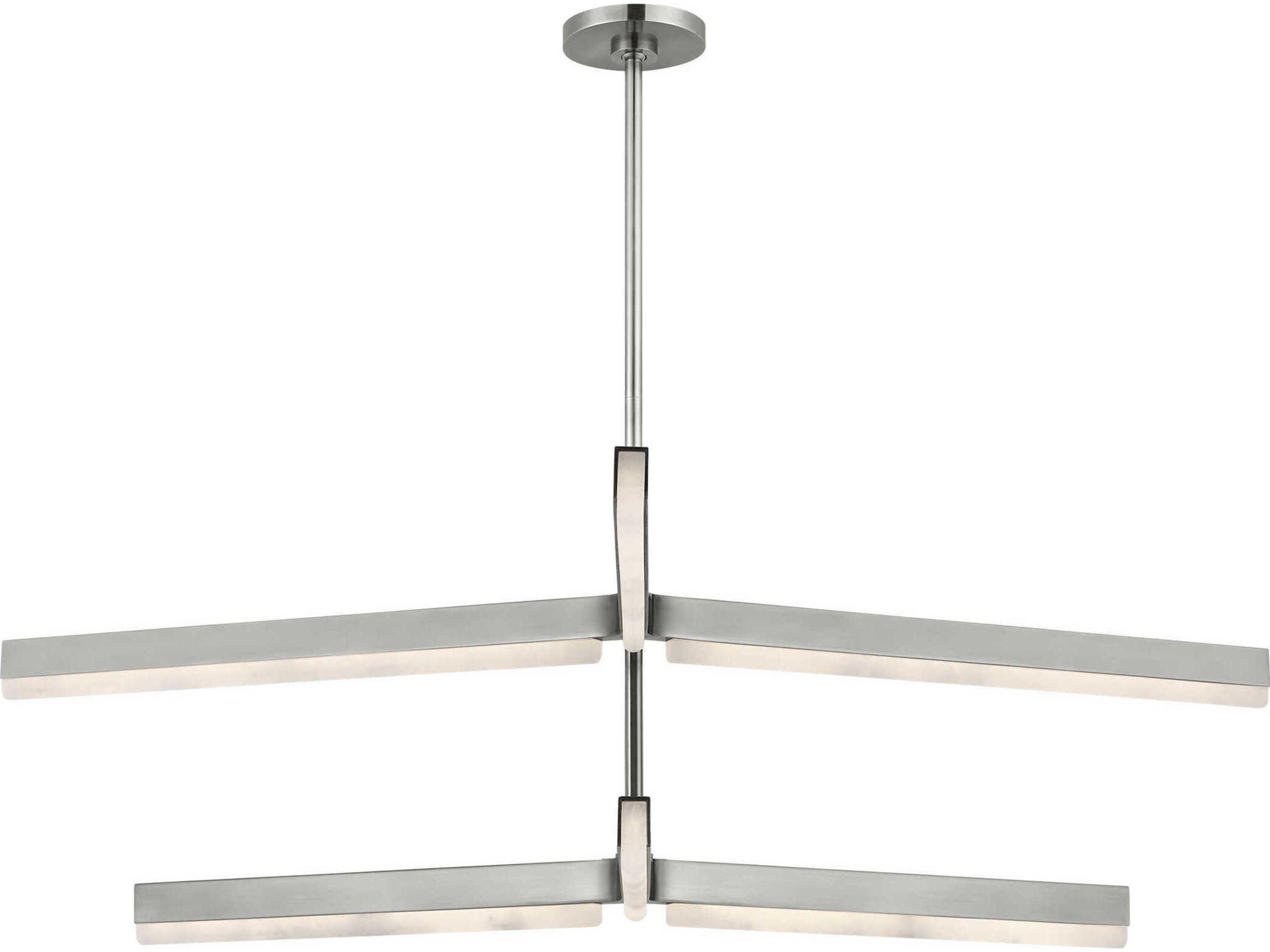 Visual Comfort Modern Linea 6-Light Antique Nickel Geometric Tiered Chandelier