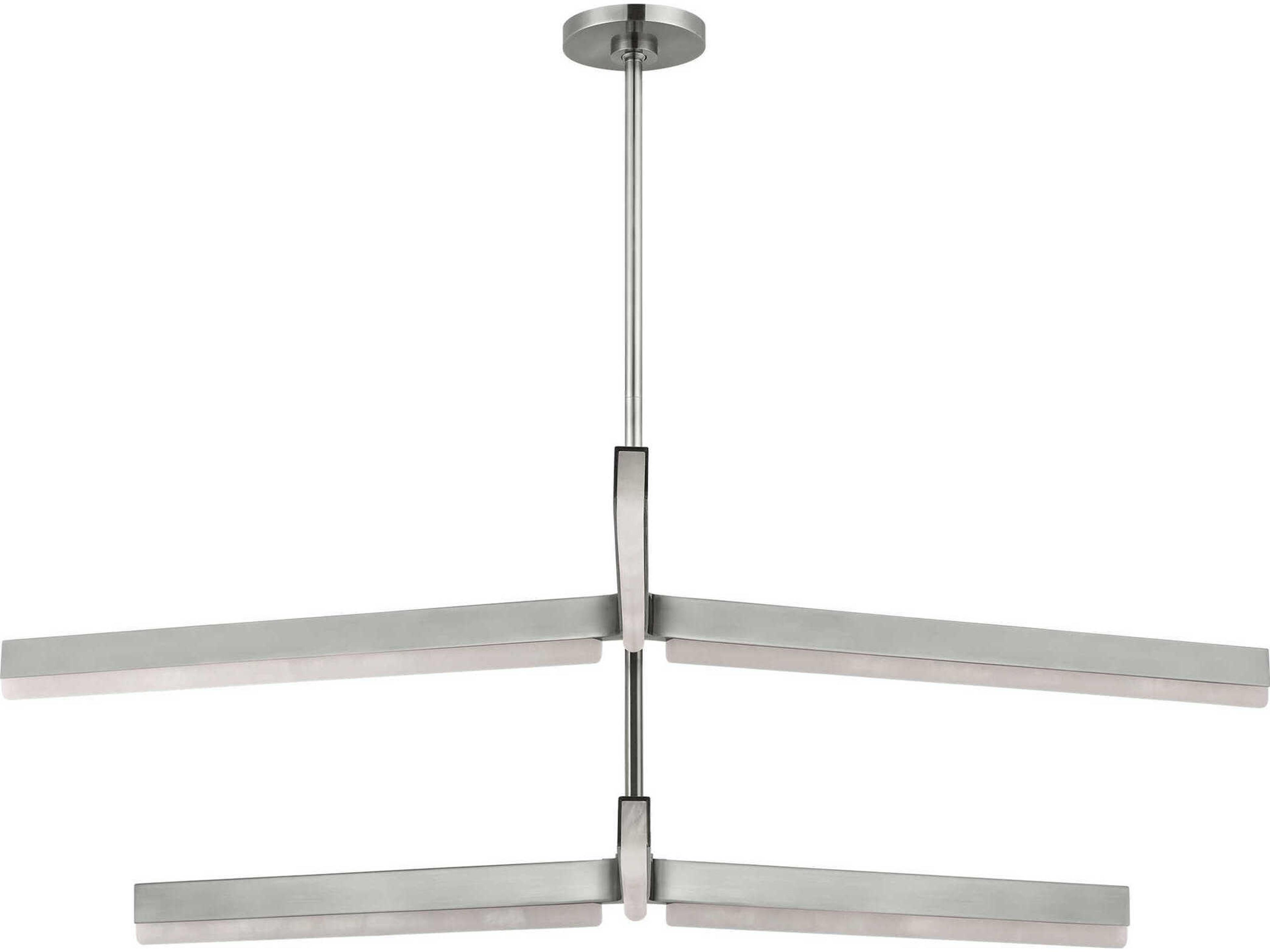 Visual Comfort Modern Linea 6-Light Antique Nickel Geometric Tiered Chandelier